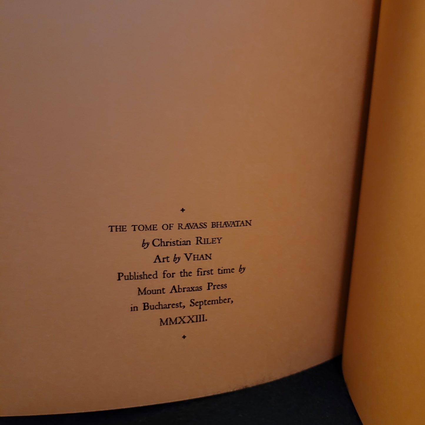 THE TOME OF RAVASS BHAVATAN by Christian Riley (Mount Abraxas Press, 2023) Limited Edition Deluxe Booklet (THE OLD WAYS REMAIN series)