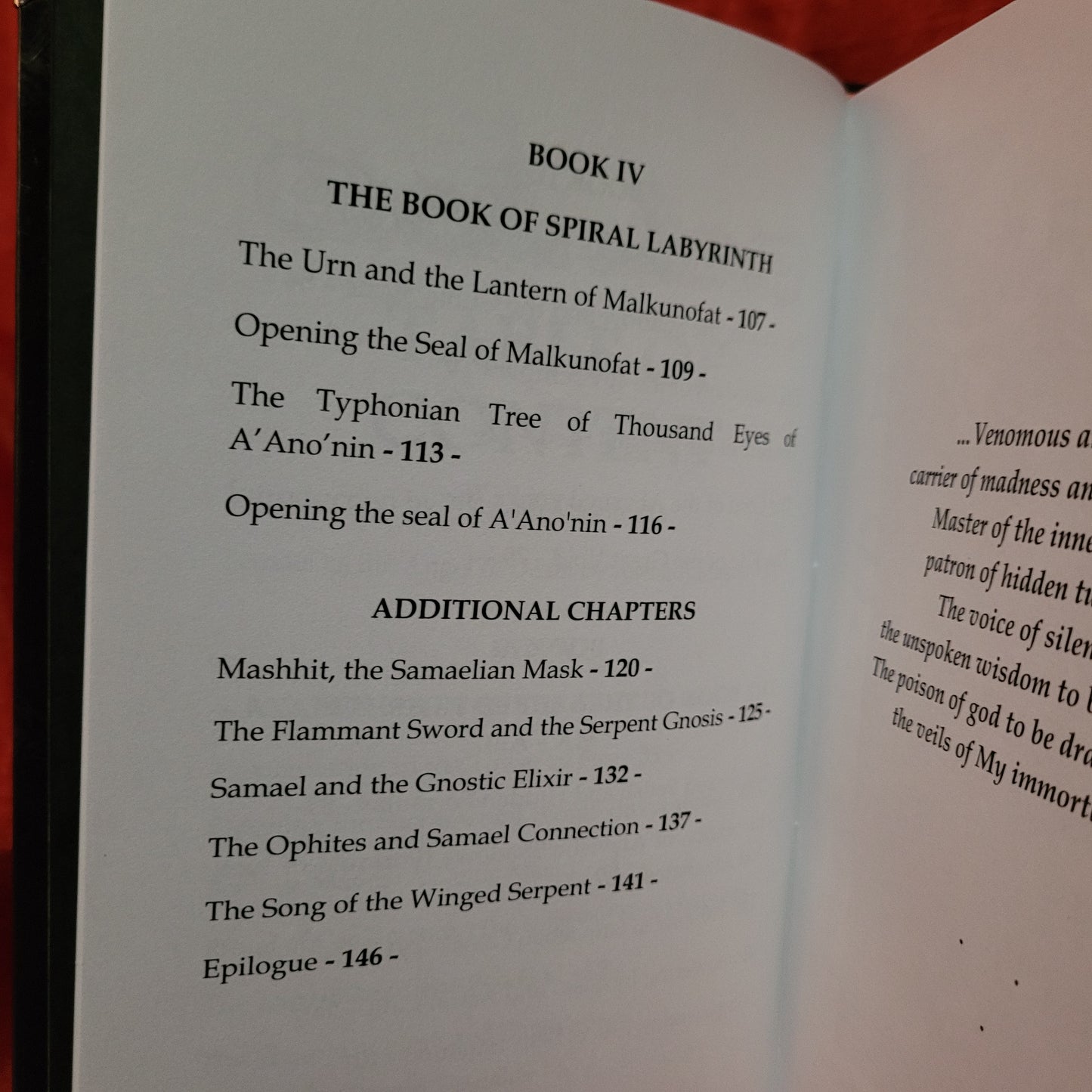 Saraf Lesama Ael Aza: The Intoxicating Garden of Samael by Edgar Kerval (Sirius Limited Esoterica, 2024) Standard Hardcover Edition Limited to 333 copies