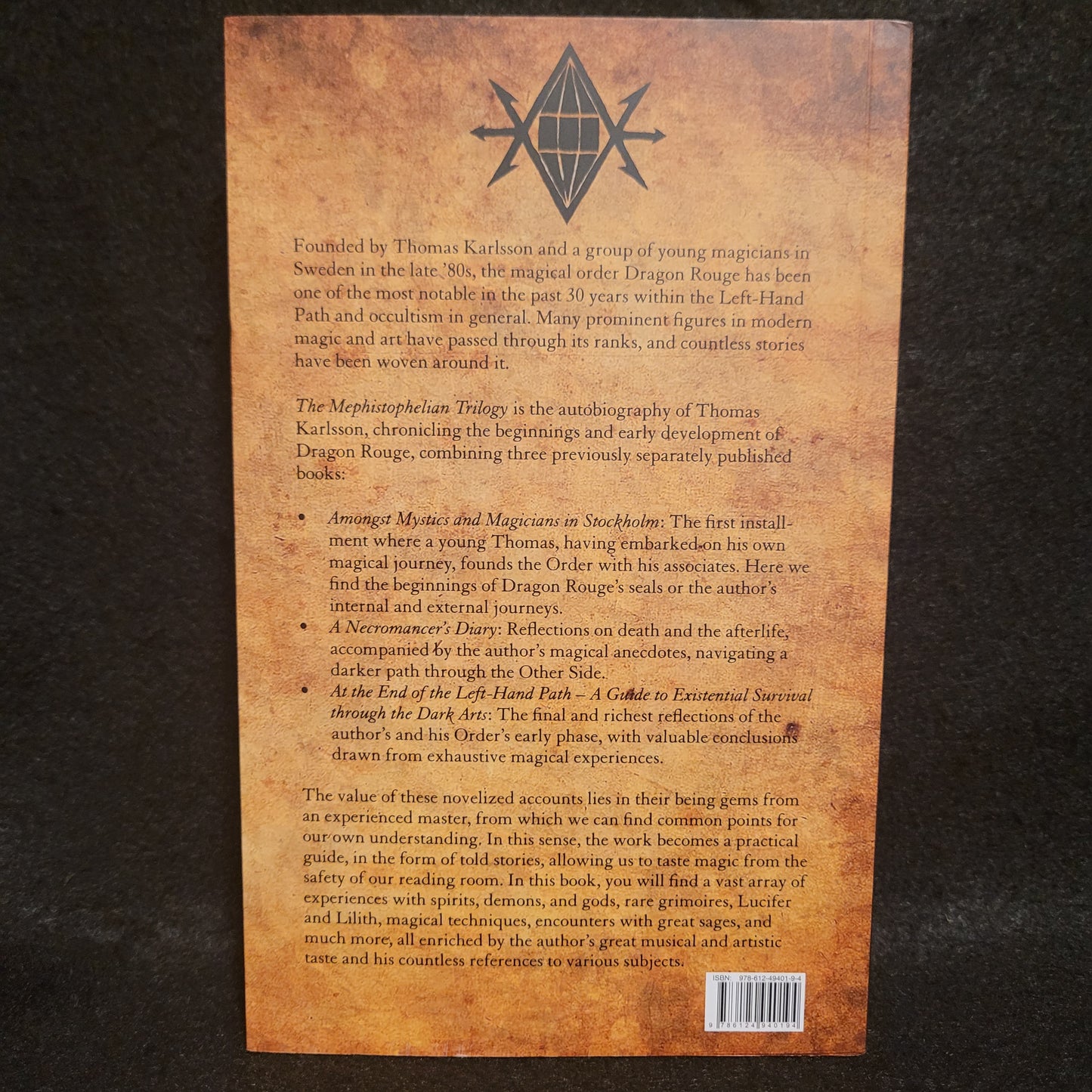 The Mephistophelian Trilogy: A Draconian Autobiography by Thomas Karlsson (Manus Sinistra Publishing, 2024) Softcover Edition Limited to 300 Copies