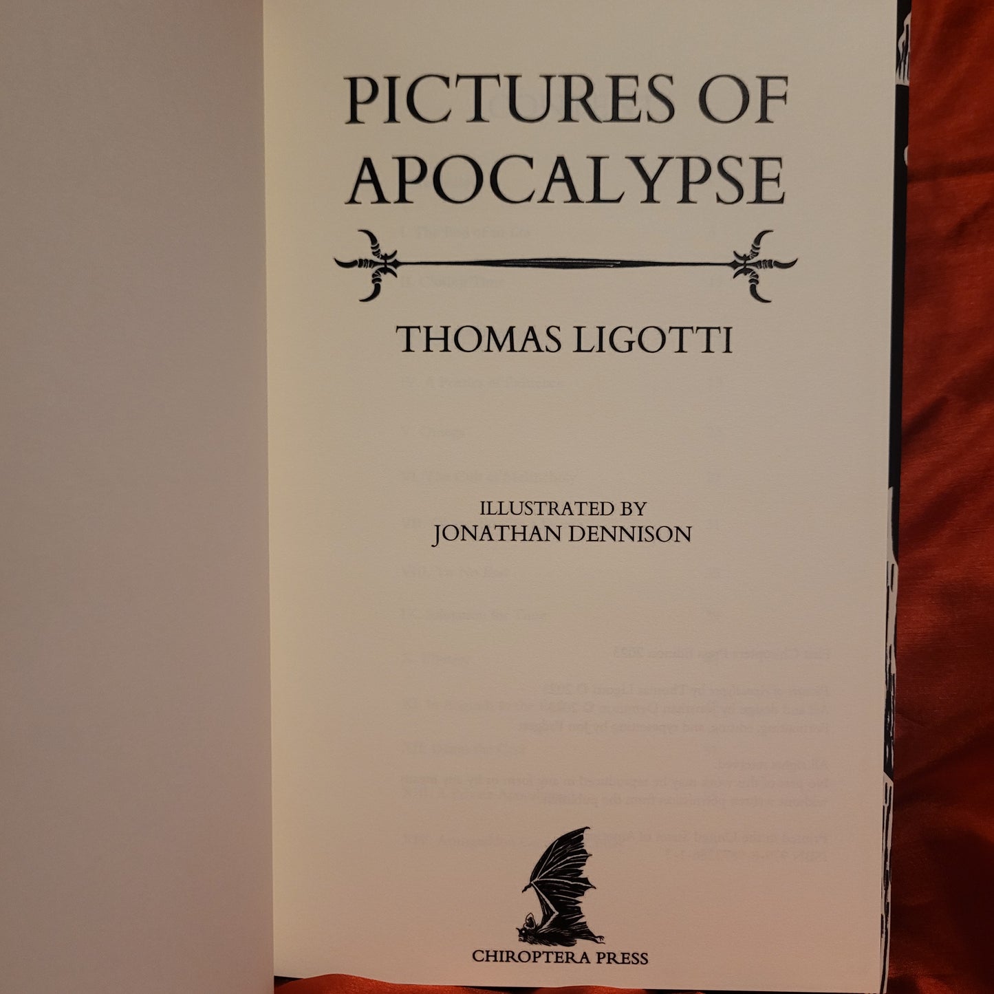 Pictures of Apocalypse by Thomas Ligotti (Chiroptera Press, 2023) Hardcover 1st Chiroptera Press Edition