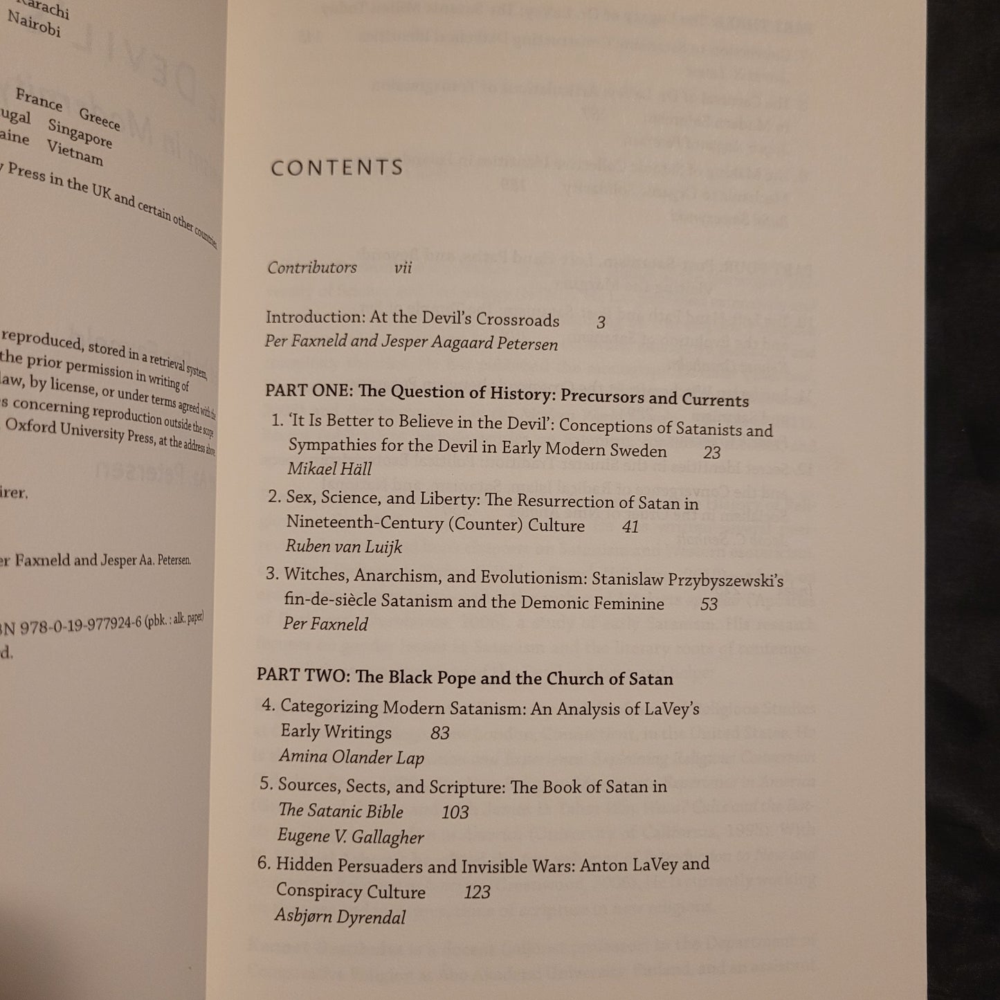 The Devil's Party: Satanism in Modernity Edited by Per Faxneld and Jesper Aa. Petersen (Oxford University Press, 2013) Paperback