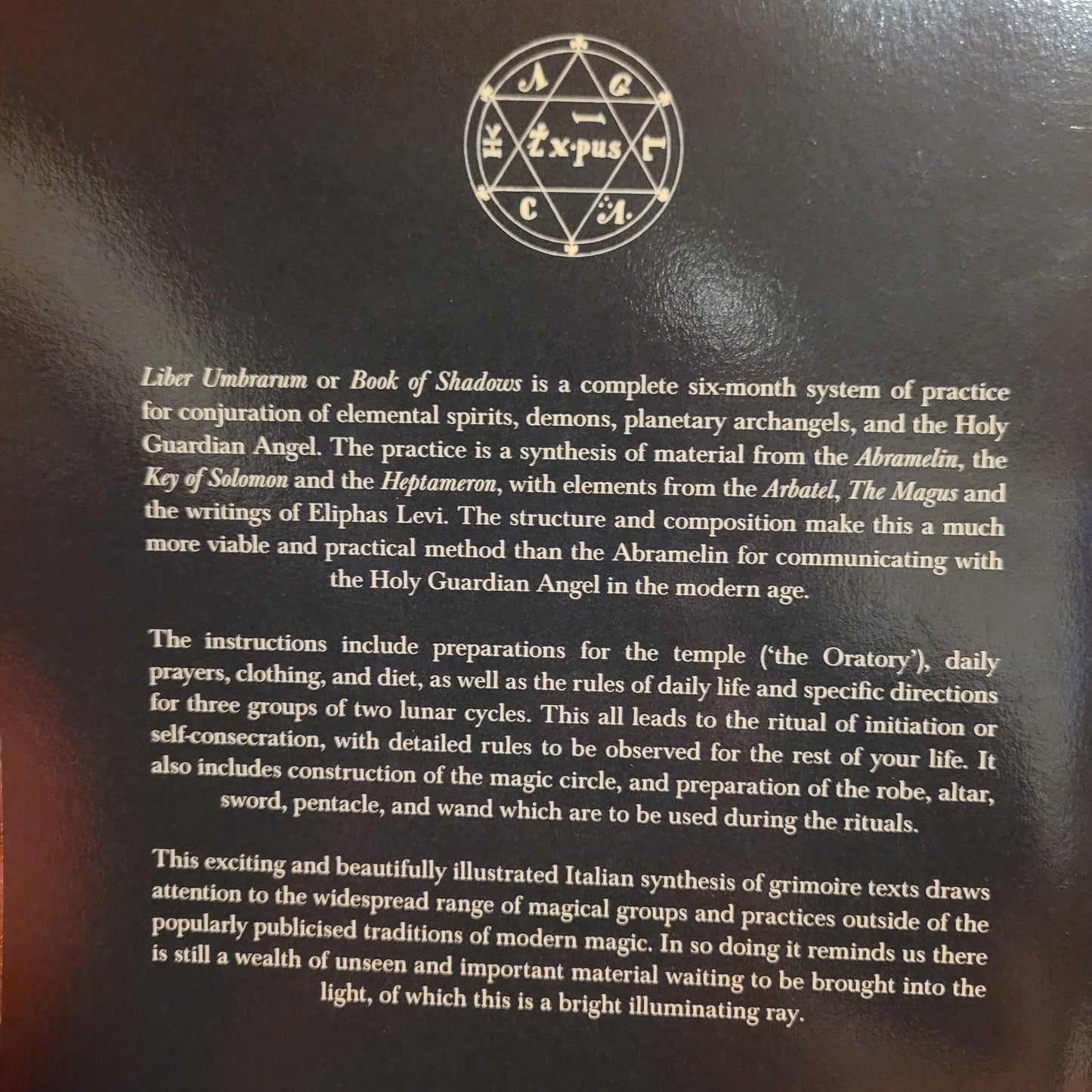 Liber Umbrarum: Book of Shadows by Pier Luca Pierini translated by Steve Savedow (Hadean Press,2024) Paperback