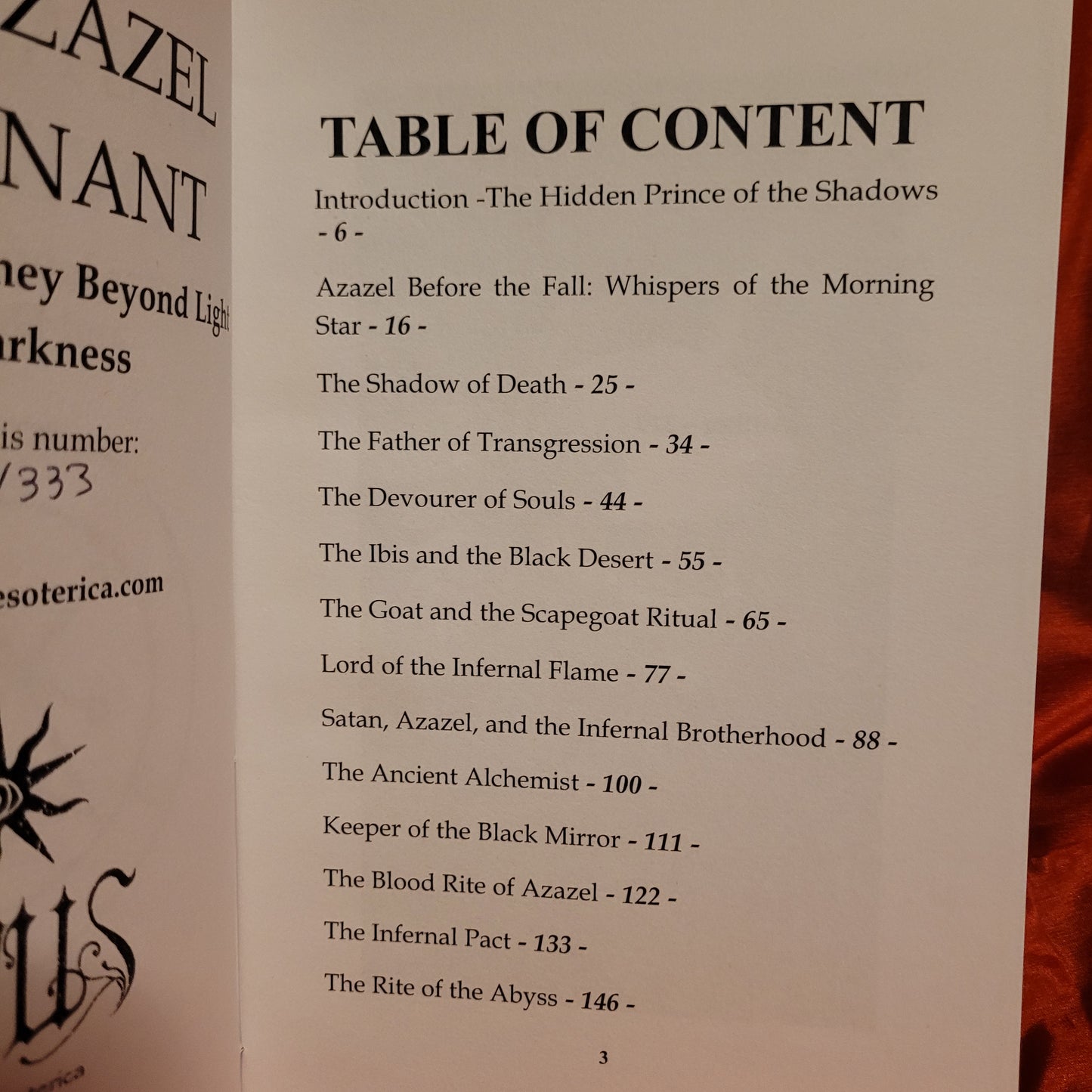 The Azazel Covenant: Arcane Journey Beyond Light and Darkness by Nemirion 71 (Sirius Limited Esoterica) Hardcover