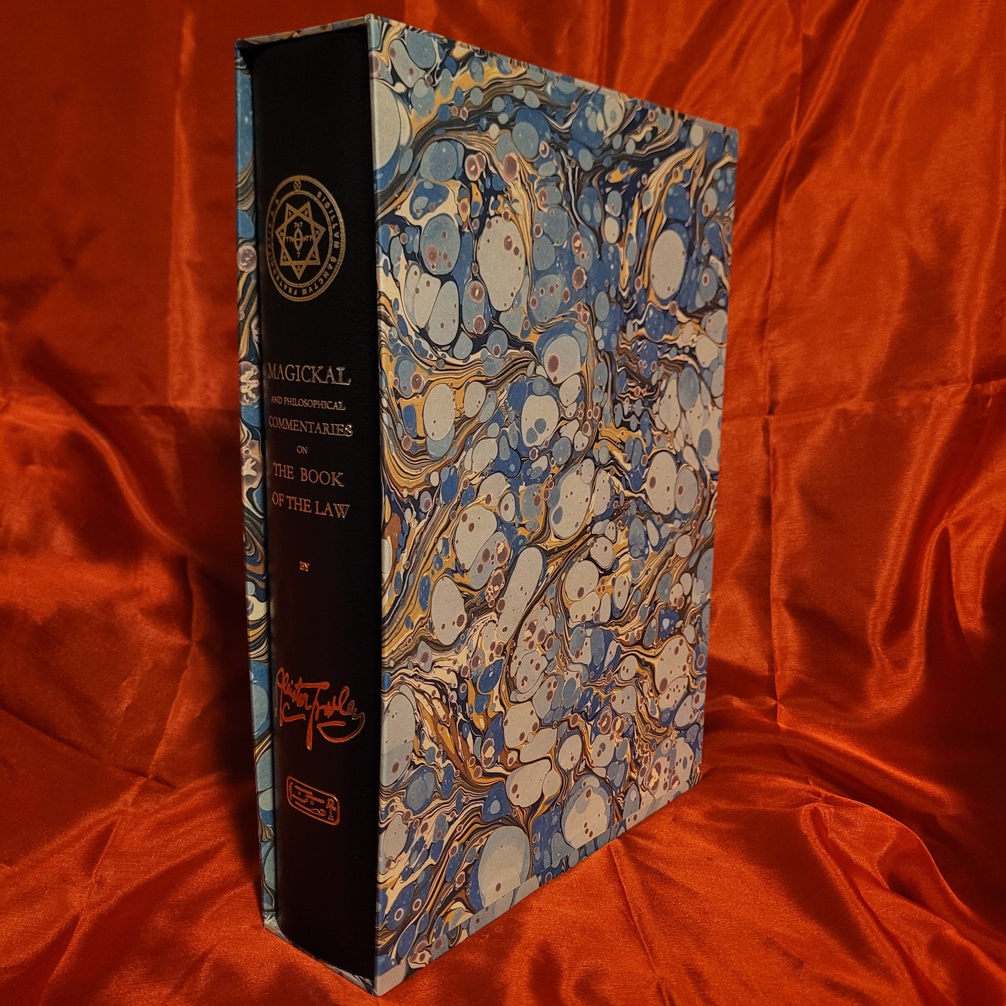 MAGICKAL AND PHILOSOPHICAL COMMENTARIES on The Book of The Law by Aleister Crowley – Limited Edition 4 volume set Quarter Bound in Leather with Custom Solandar Case