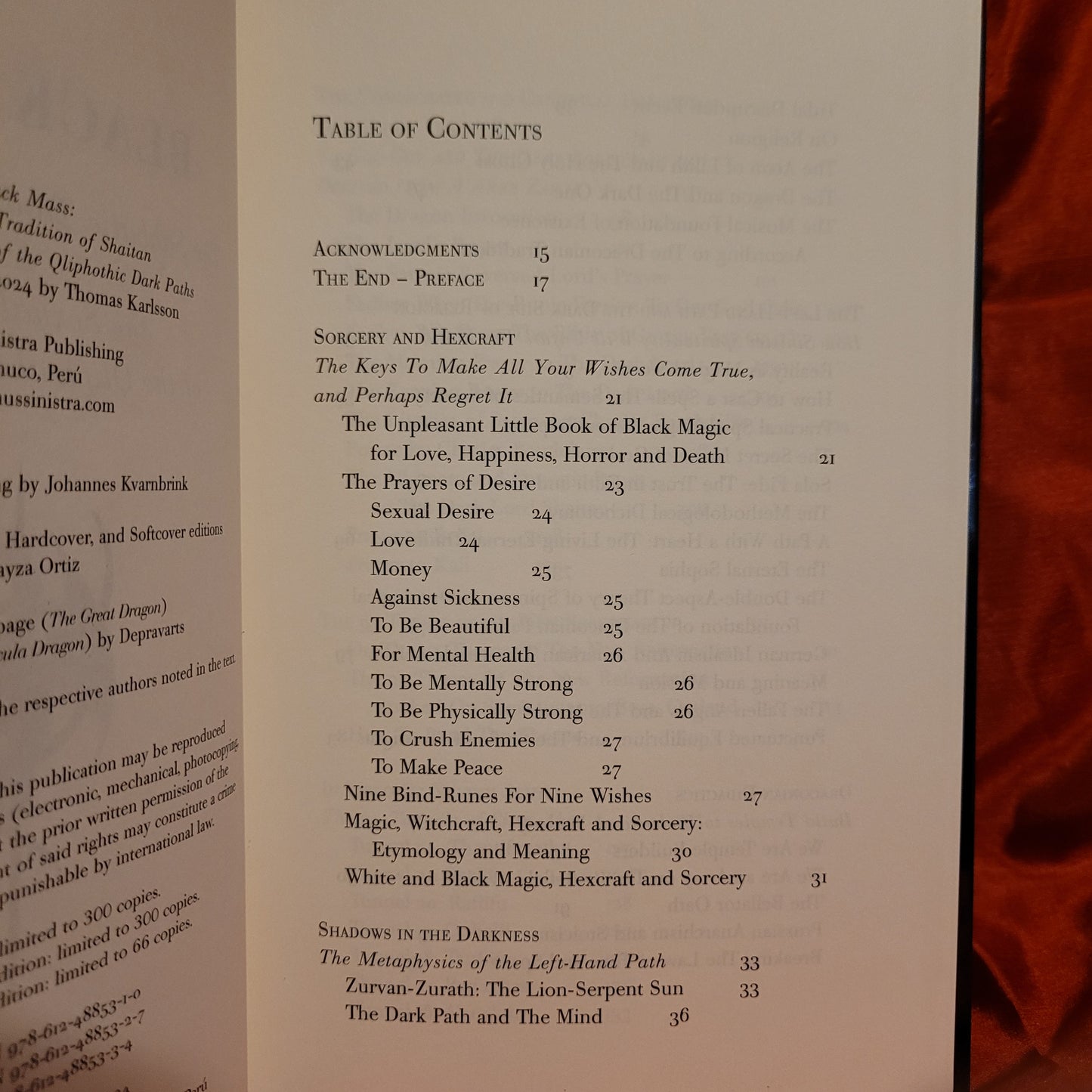 Black Mass: The Sabbatic Tradition of Shaitan & the Sexual Sorcery of the Qliphotic Dark Paths by Thomas Karlsson (Manus Sinistra, 2024) Second Edition Hardcover Limited to 300 Copies