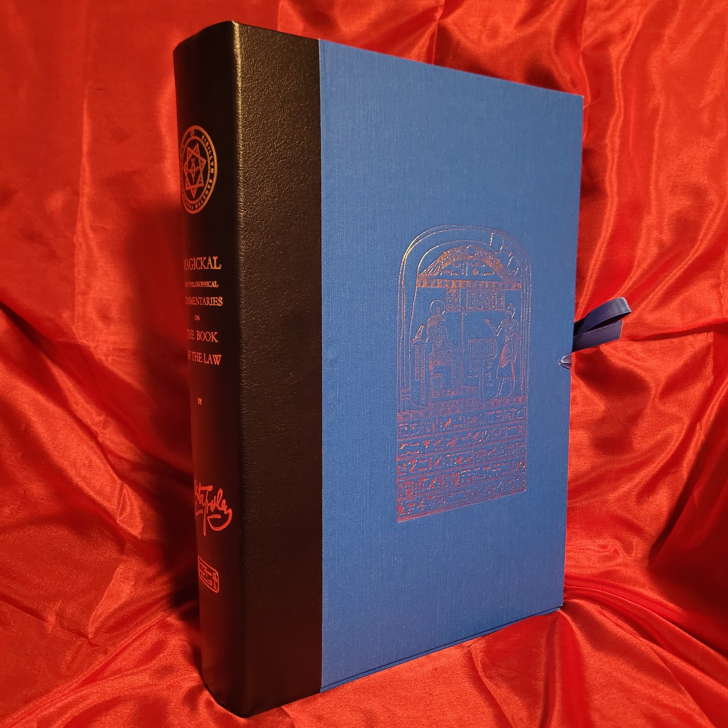 MAGICKAL AND PHILOSOPHICAL COMMENTARIES on The Book of The Law by Aleister Crowley – Limited Edition 4 volume set Quarter Bound in Leather with Custom Solandar Case