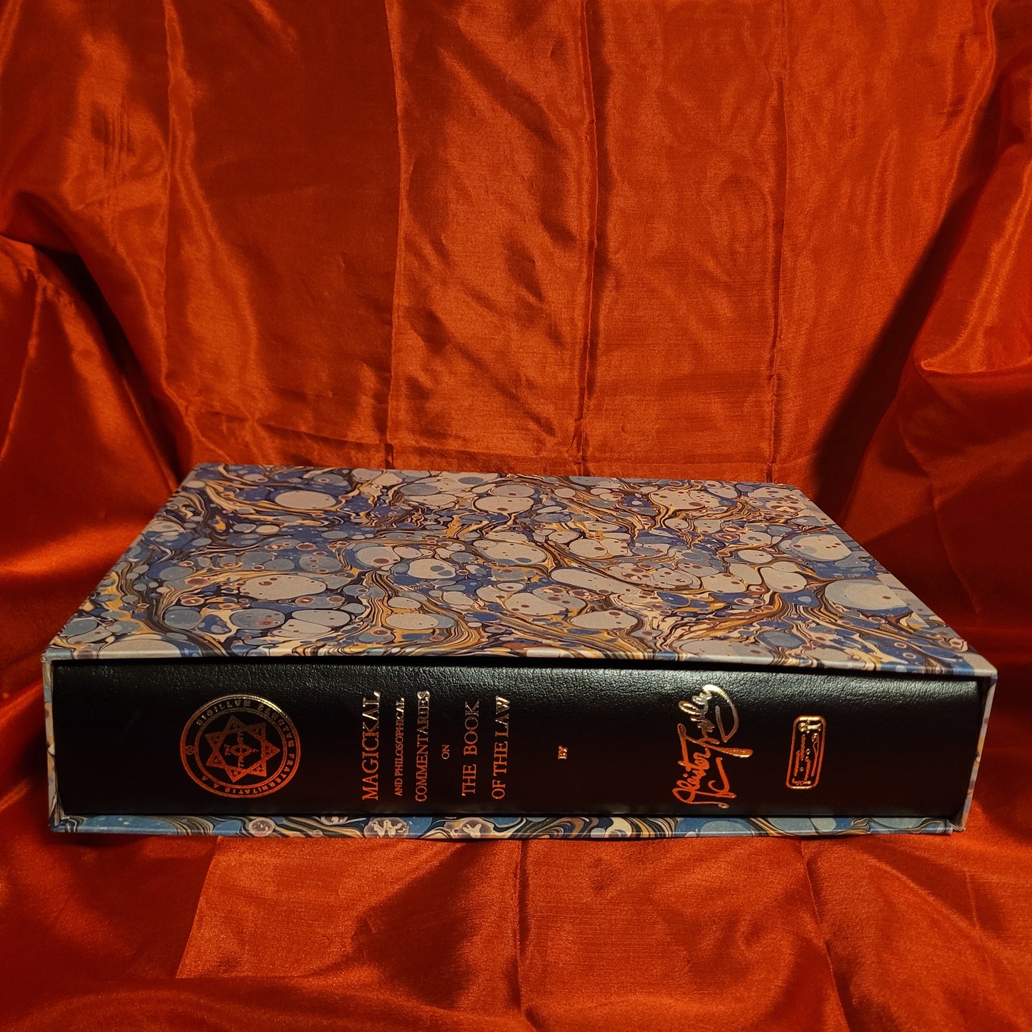 MAGICKAL AND PHILOSOPHICAL COMMENTARIES on The Book of The Law by Aleister Crowley – Limited Edition 4 volume set Quarter Bound in Leather with Custom Solandar Case