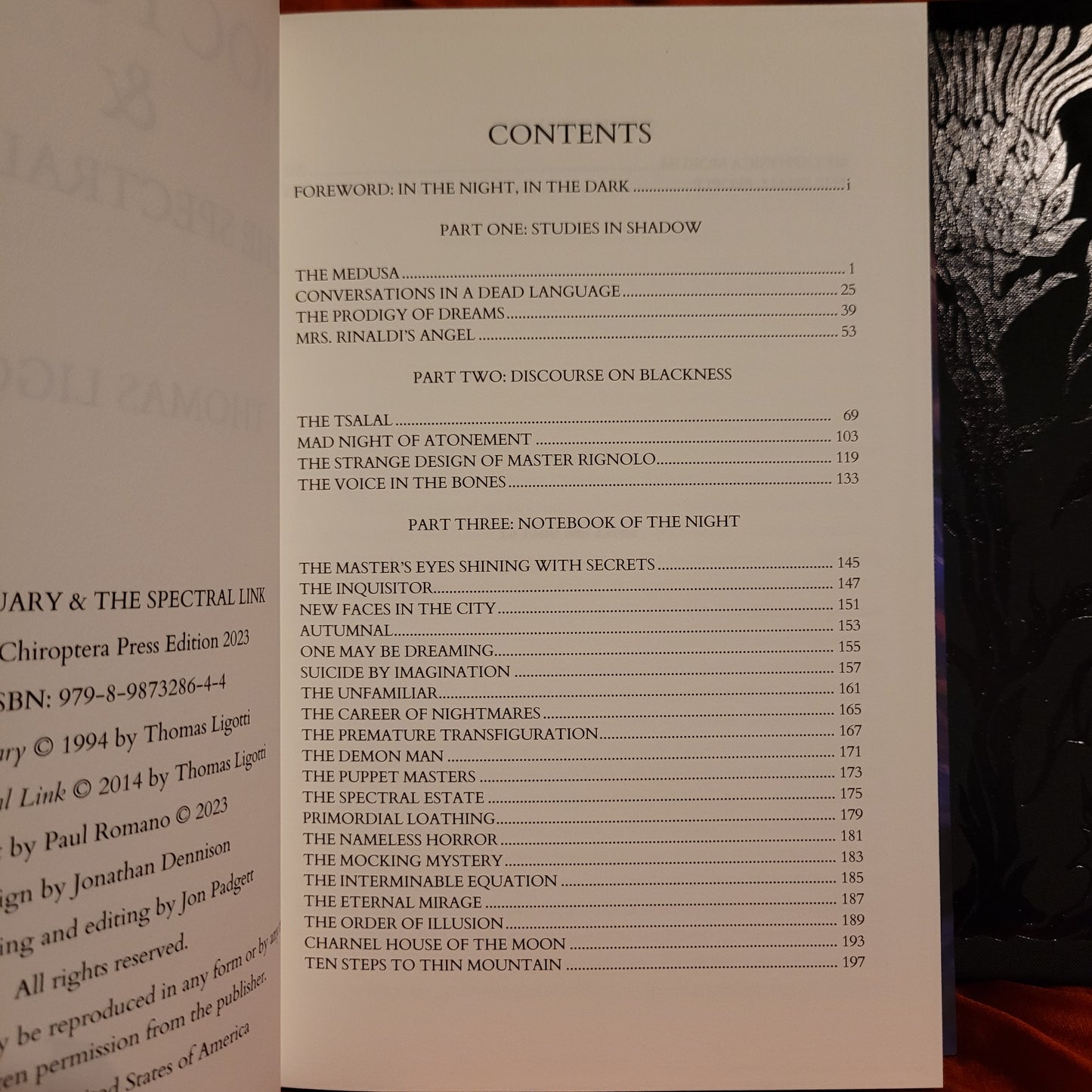 Noctuary & The Spectral Link by Thomas Ligotti (Chiroptera Press, 2023)Signed Deluxe Edition with Slipcase
