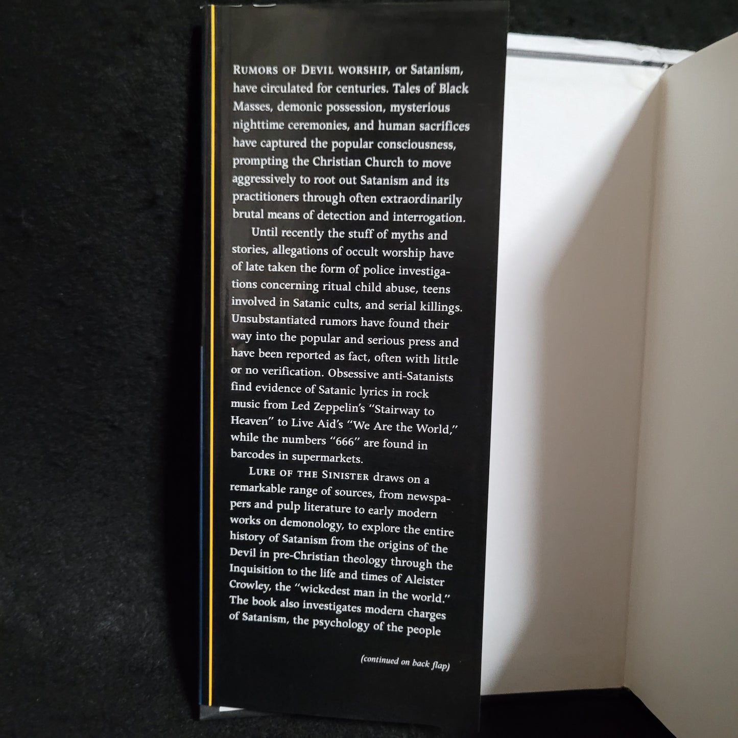 Lure of the Sinister: The Unnatural History of Satanism by Gareth J. Medway (New York University Press, 2001) Hardcover