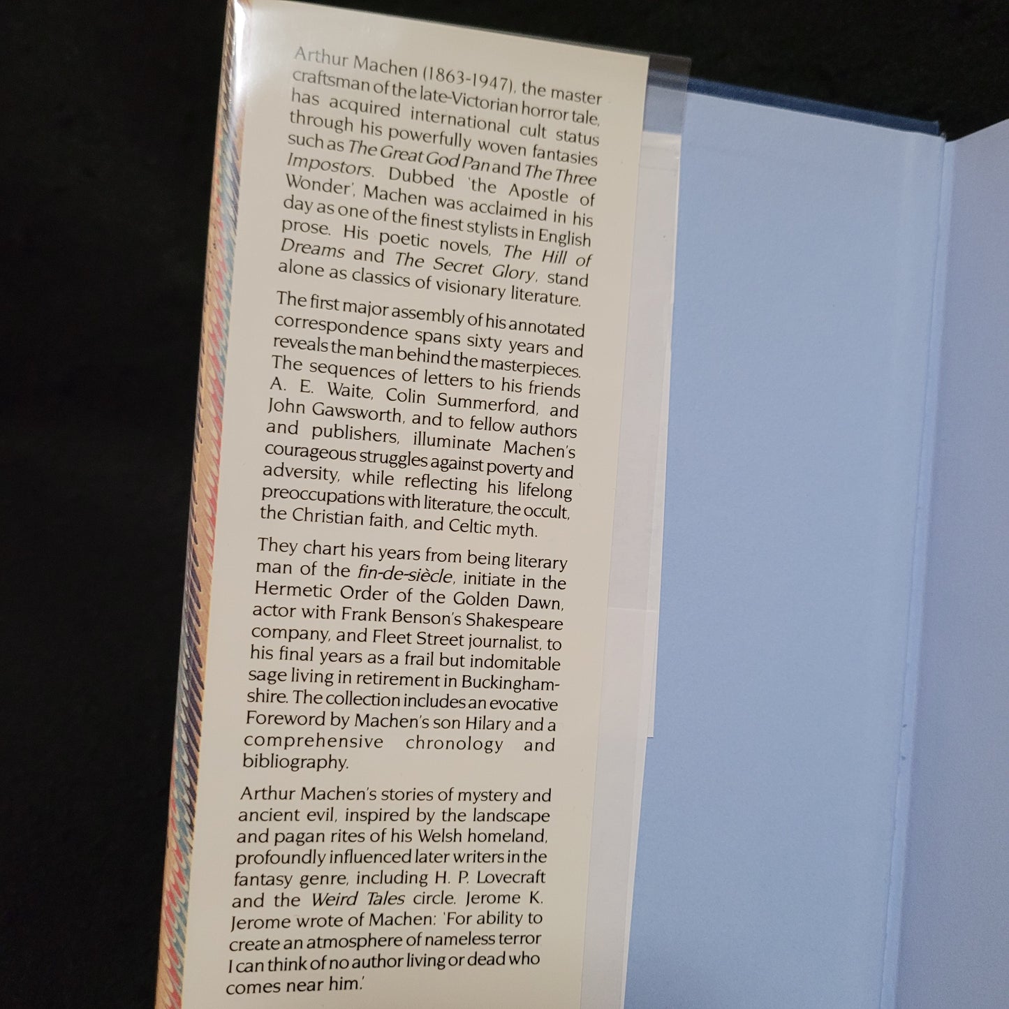 Arthur Machen Selected Letters: The private writings of the Master of the Macabre edited by Roger Dobson, Godfrey Brangham and R.A. Gilbert (The Aquarian Press, 1988) Hardcover