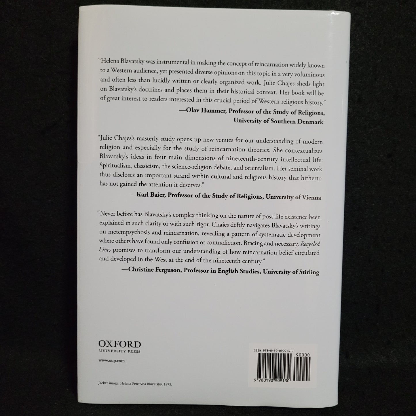 Recycled Lives: A History of Reincarnation in Blavatsky's Theosophy by Julie Chajes (Oxford University Press, 2019) Hardcover