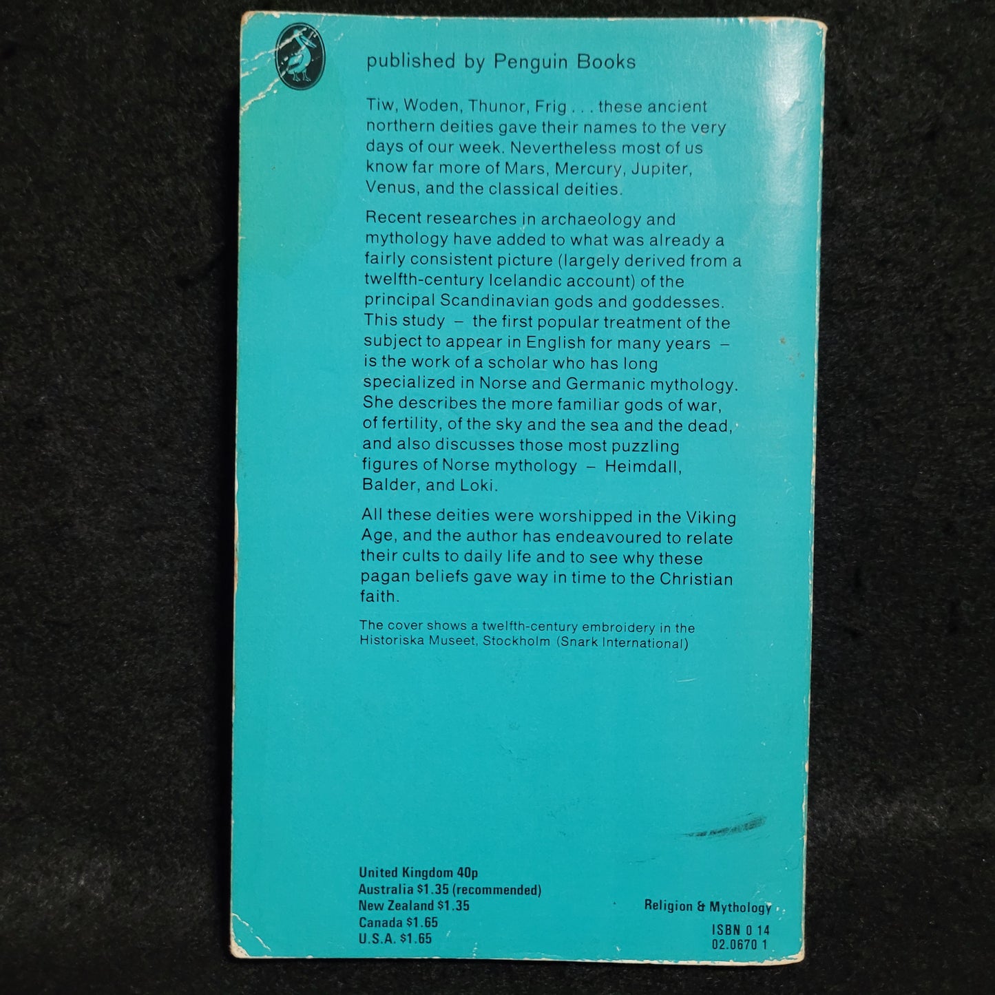Gods and Myths of Northern Europe by H.R. Ellis Davidson (Penguin Books, 1974) Paperback