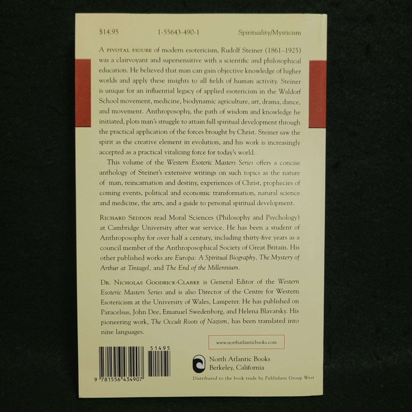 Rudolf Steiner edited by Richard Seddon (North Atlantic Books, 2004) Western Esoteric Masters Series