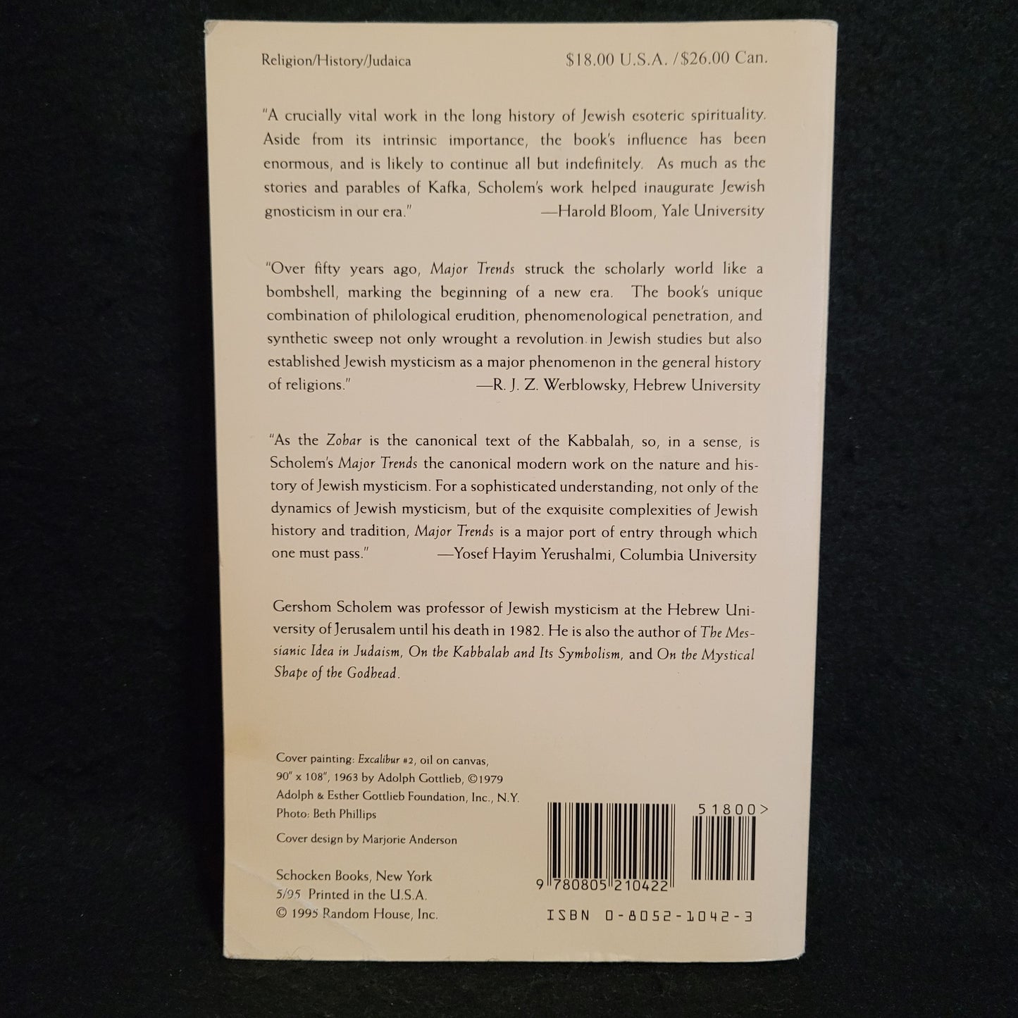 Major Trends in Jewish Mysticism by Gershom Scholem (Schocken Books, 1995) Paperback