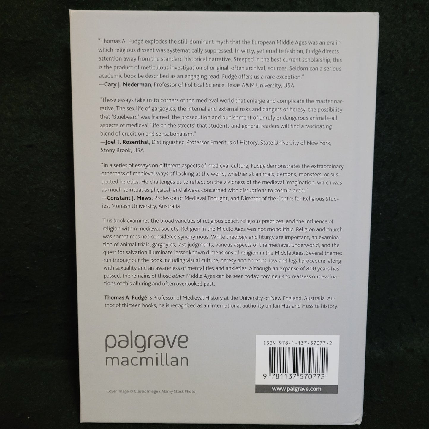 Medieval Religion and its Anxieties: History and Mystery in the Other Middle Ages by Thomas A. Fudgé (Palgrave Macmillan, 2016) Hardcover