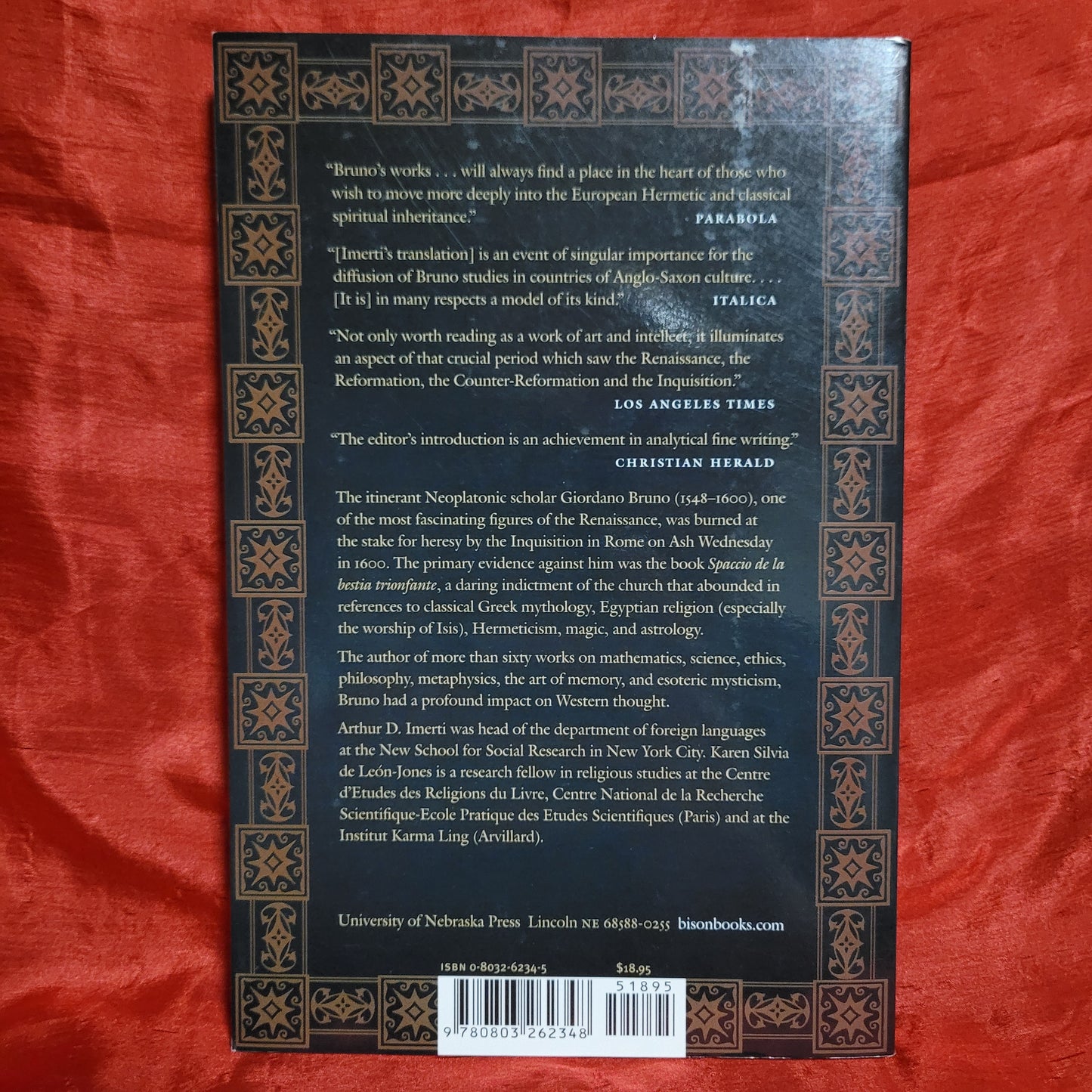 The Expulsion of the Triumphant Beast by Giordano Bruno (University of Nebraska Press, 2004) Paperback