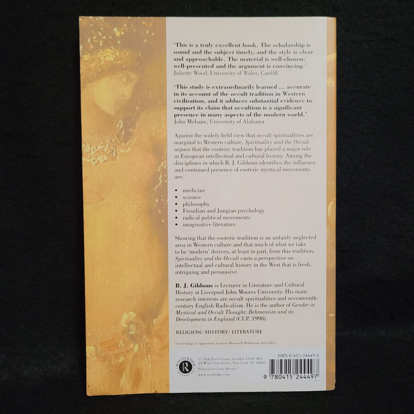 Spirituality and the Occult by B.J. Gibbons (Routledge, 2001) Paperback