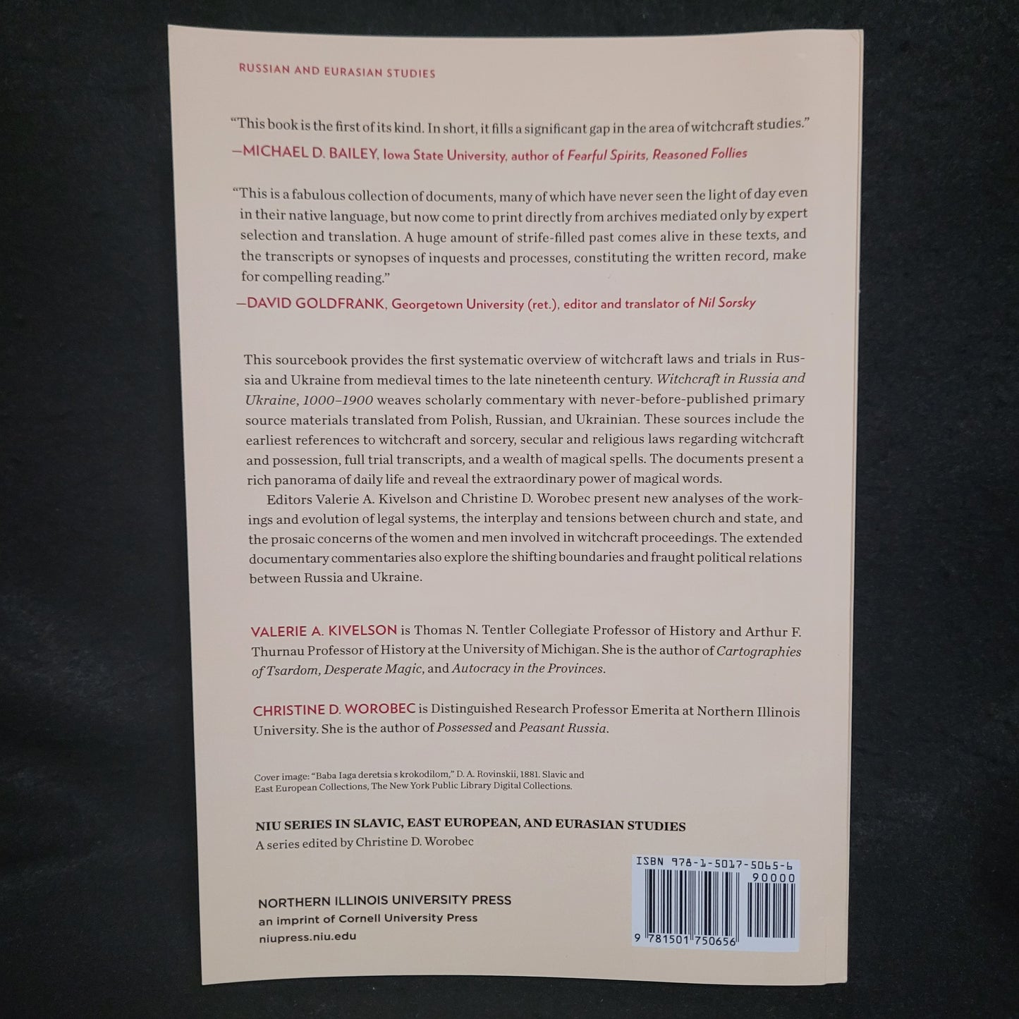 Witchcraft in Russia and Ukraine, 1000-1900:  Sourcebook Edited by Valerie A. Kivelson and Christine D. Worobec (Northern Illinois Press 2000) Paperback