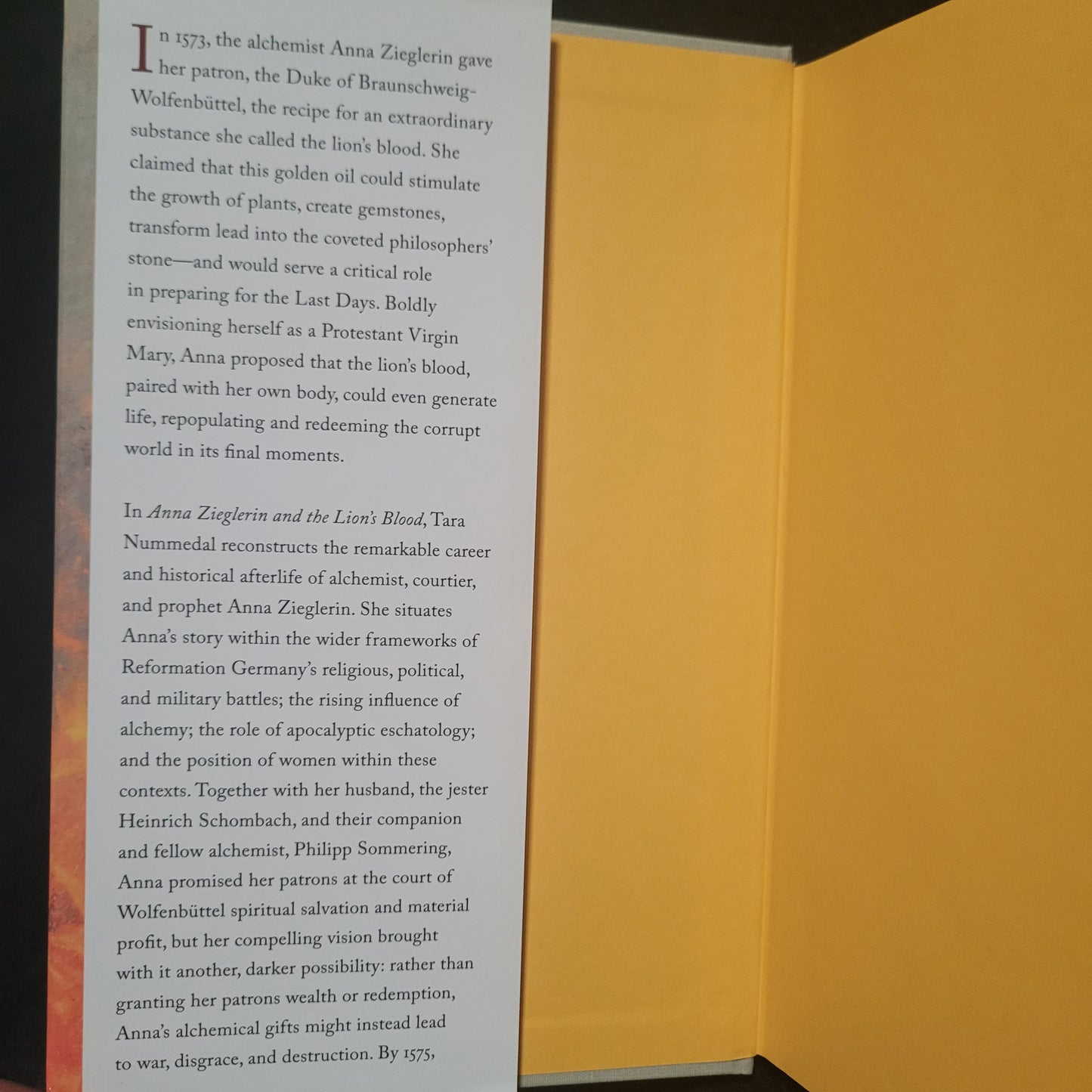 Anna Zieglerin and the Lion's Blood: Alchemy and End Times in Reformation Germany by Tara Nummedal (University of Pennsylvania Press, 2019) Hardcover