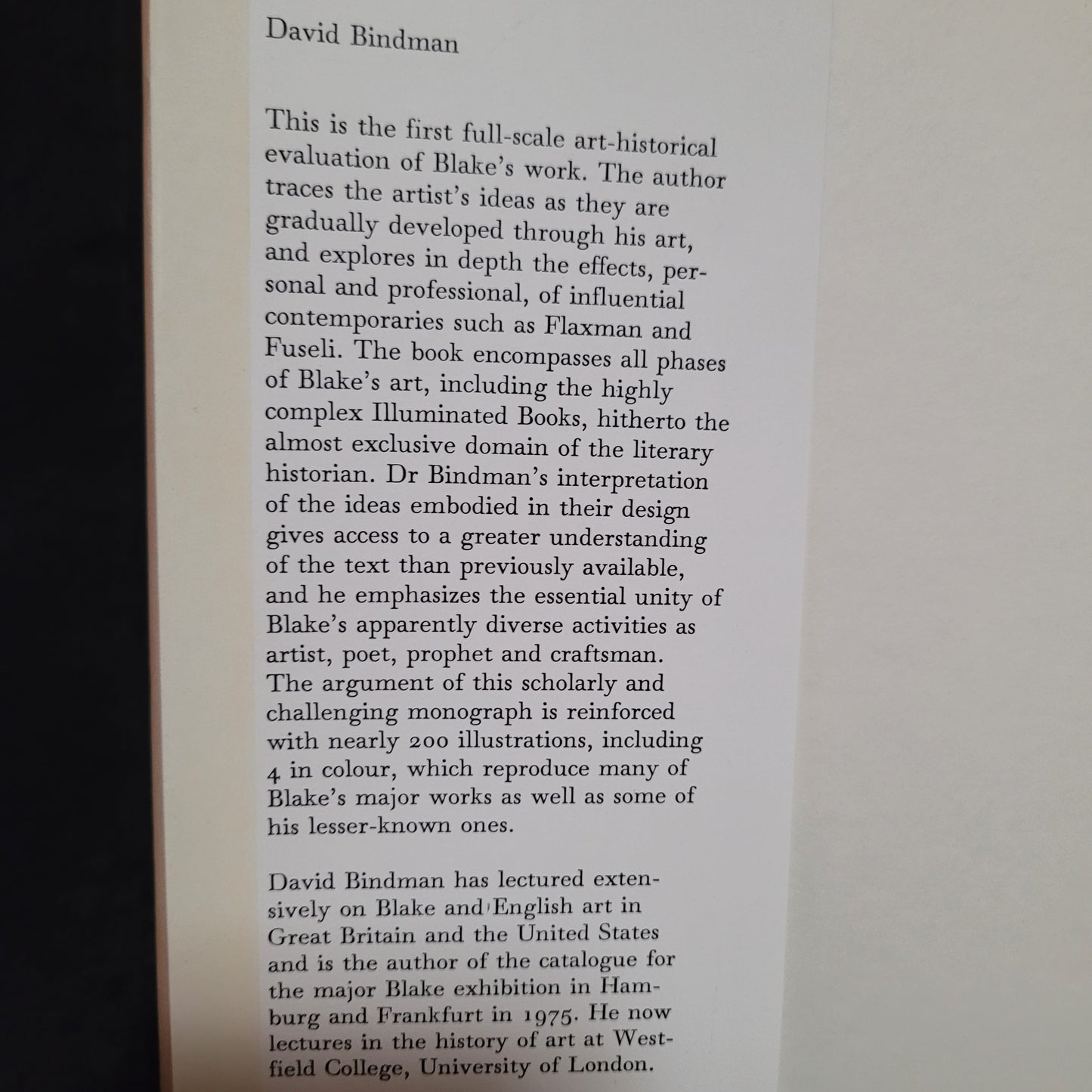 Blake as an artist by David Bindman (Phaidon/E.P. Dutton, 1977) Hardcover