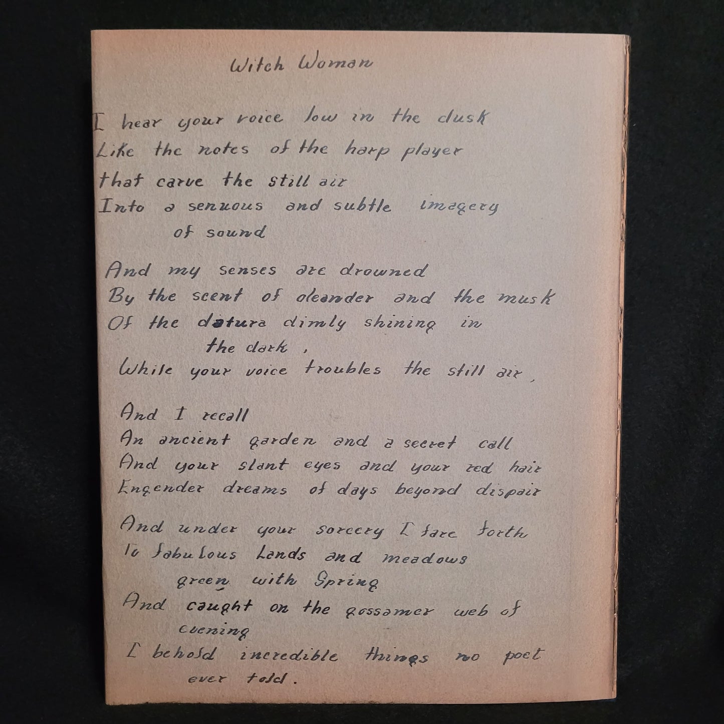 Songs for the Witch Woman by John W. Parsons & Majorie Cameron (Fulgur Esoterica, 2014) Hardcover