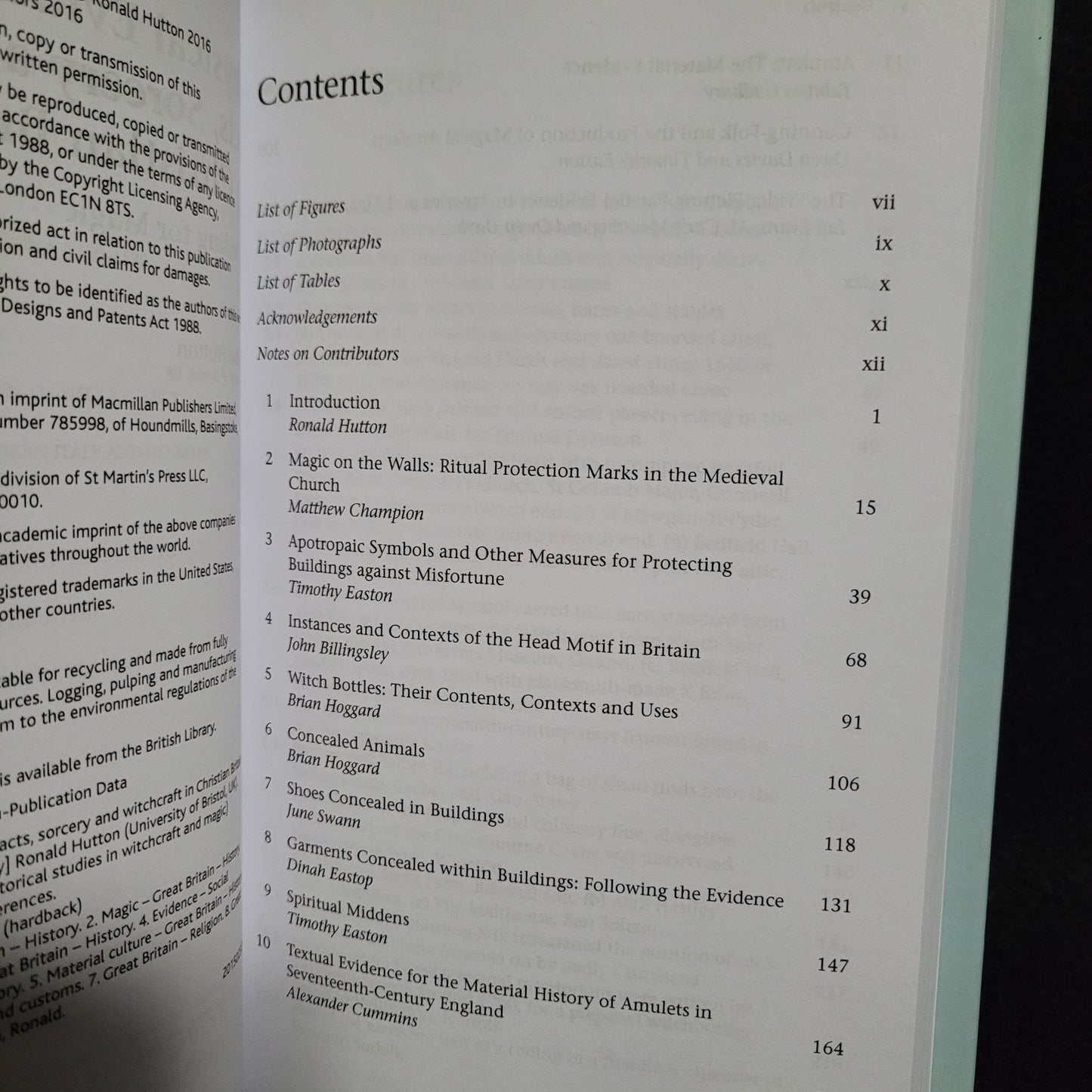 Physical Evidence for Ritual Acts, Sorcery and Witchcraft in Christian Britain: A Feeling for Mahic Edited by Ronald Hutton (Palgrave Macmillan, 2016) Hardcover