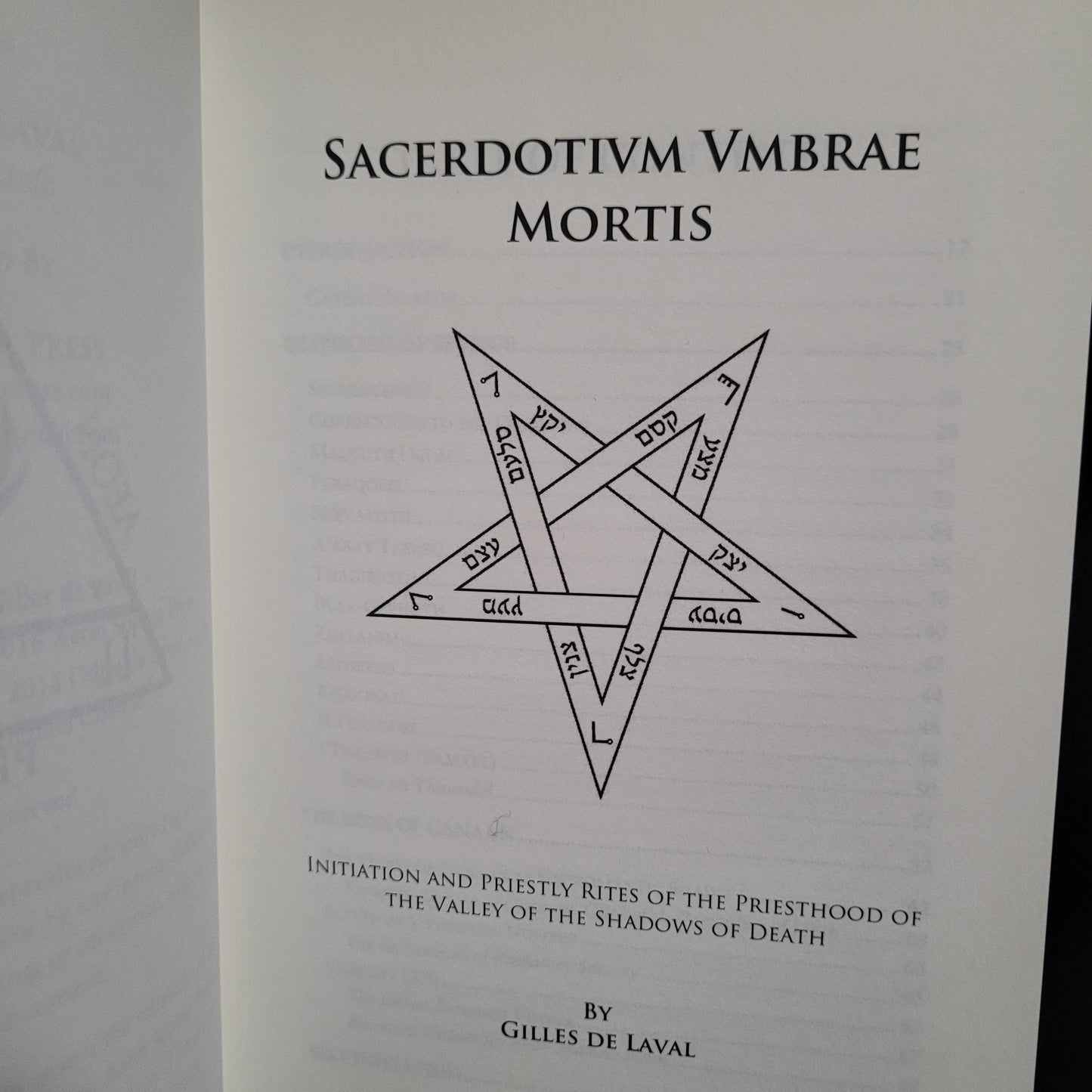 Sacerdotium Umbrae Mortis by Gilles de Laval (Aeon Sophia Press, 2018) Second Edition Hardcover