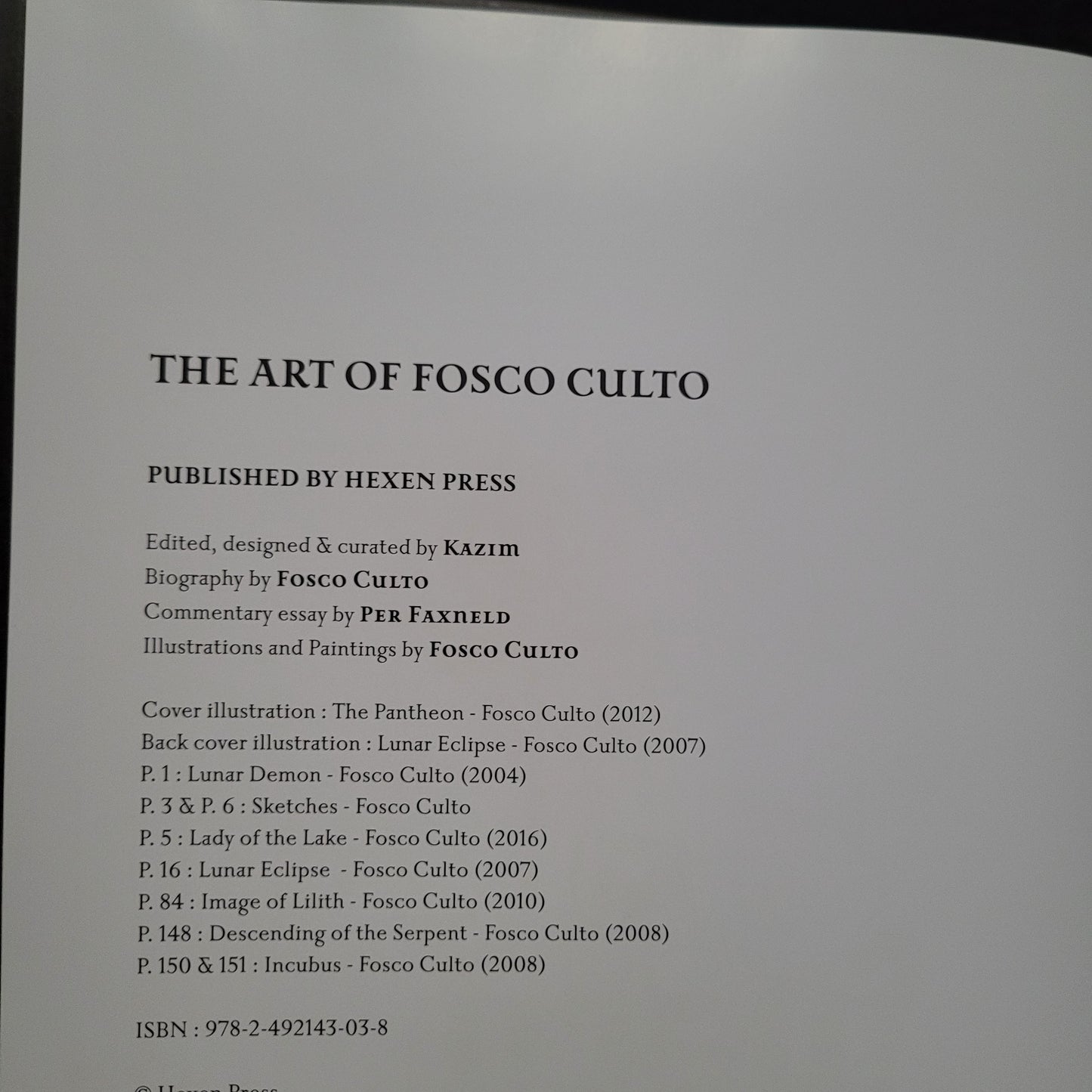 The Art of Fosco Culto (Hexen Press, 2022) Hardcover Limited to 500 Copies