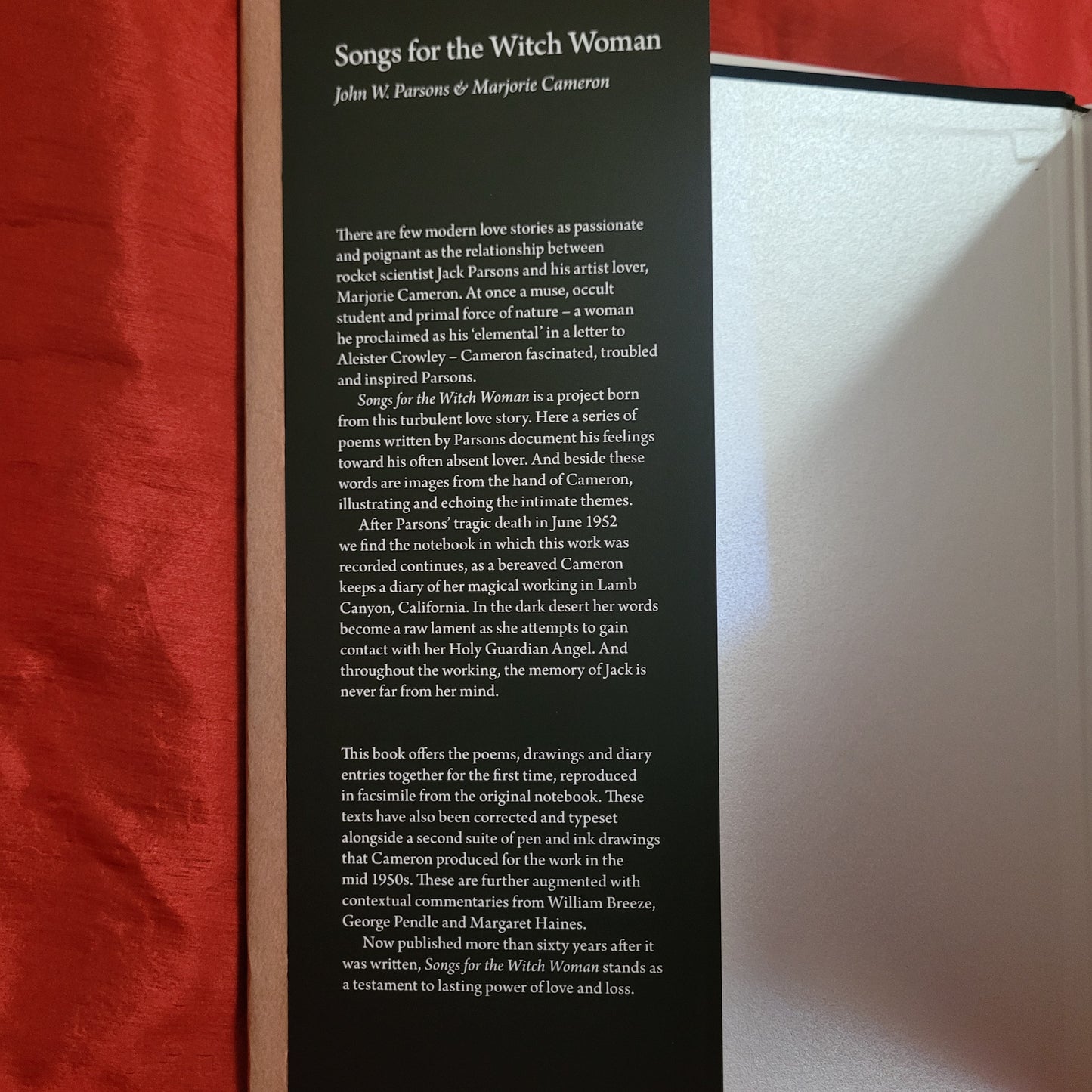 Songs for the Witch Woman by John W. Parsons & Marjorie Cameron (Fulgur Esoterica, 2014) Deluxe Edition in Quarter Black Morocco Limited to 156 Copies