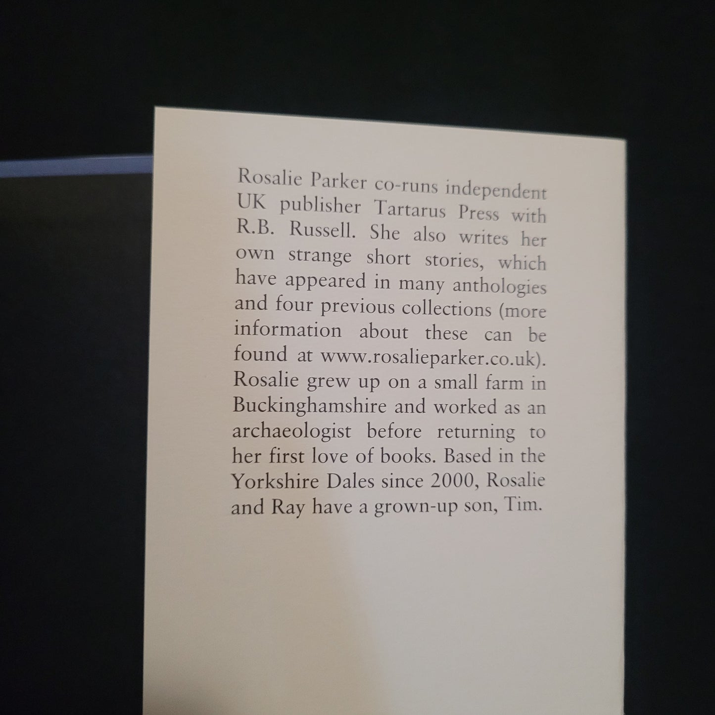 Dream Fox and Other Strange Stories by Rosalie Parker (Tartarus Press, 2023) Limited Edition Hardback