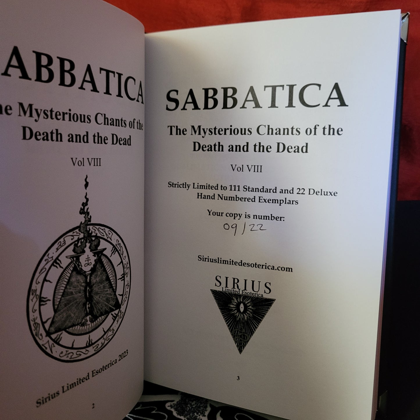 Sabbatica Volume VIII: The Mysterious Chants of Death and the Dead edited by Edgar Kerval (Sirius Limited Esoterica, 2023) Deluxe Edition