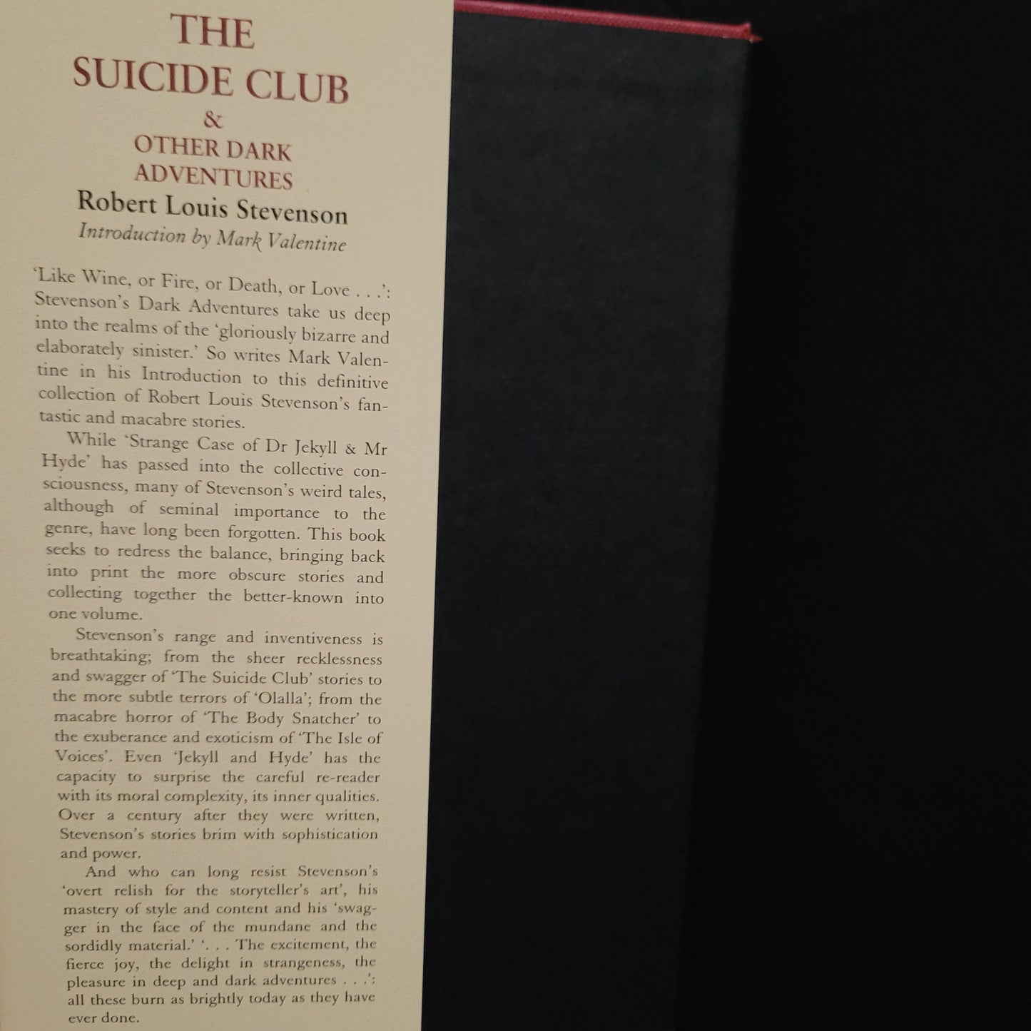 The Suicide Club & Other Dark Adventures by Robert Louis Stevenson (Tartarus Press, 2016) Limited Edition Hardcover