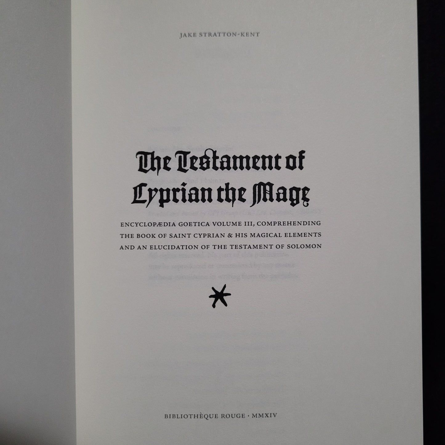 The Testament of Cyprian the Mage by Jake Stratton-Kent (Scarlet Imprint, 2014) Paperback 2 Volumes