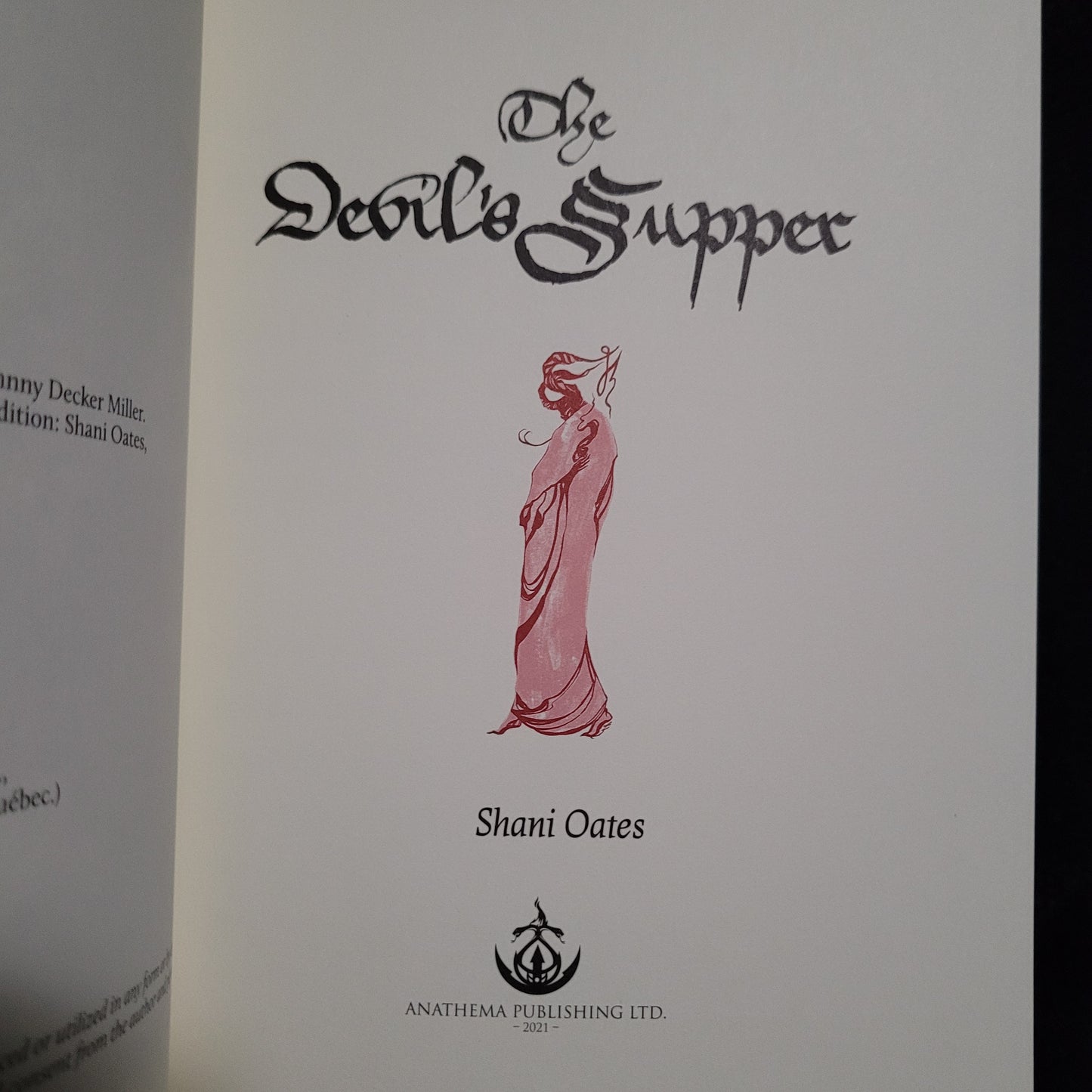 The Devil's Supper by Shani Oates (Anathema Publishing, 2021) Paperback Edition