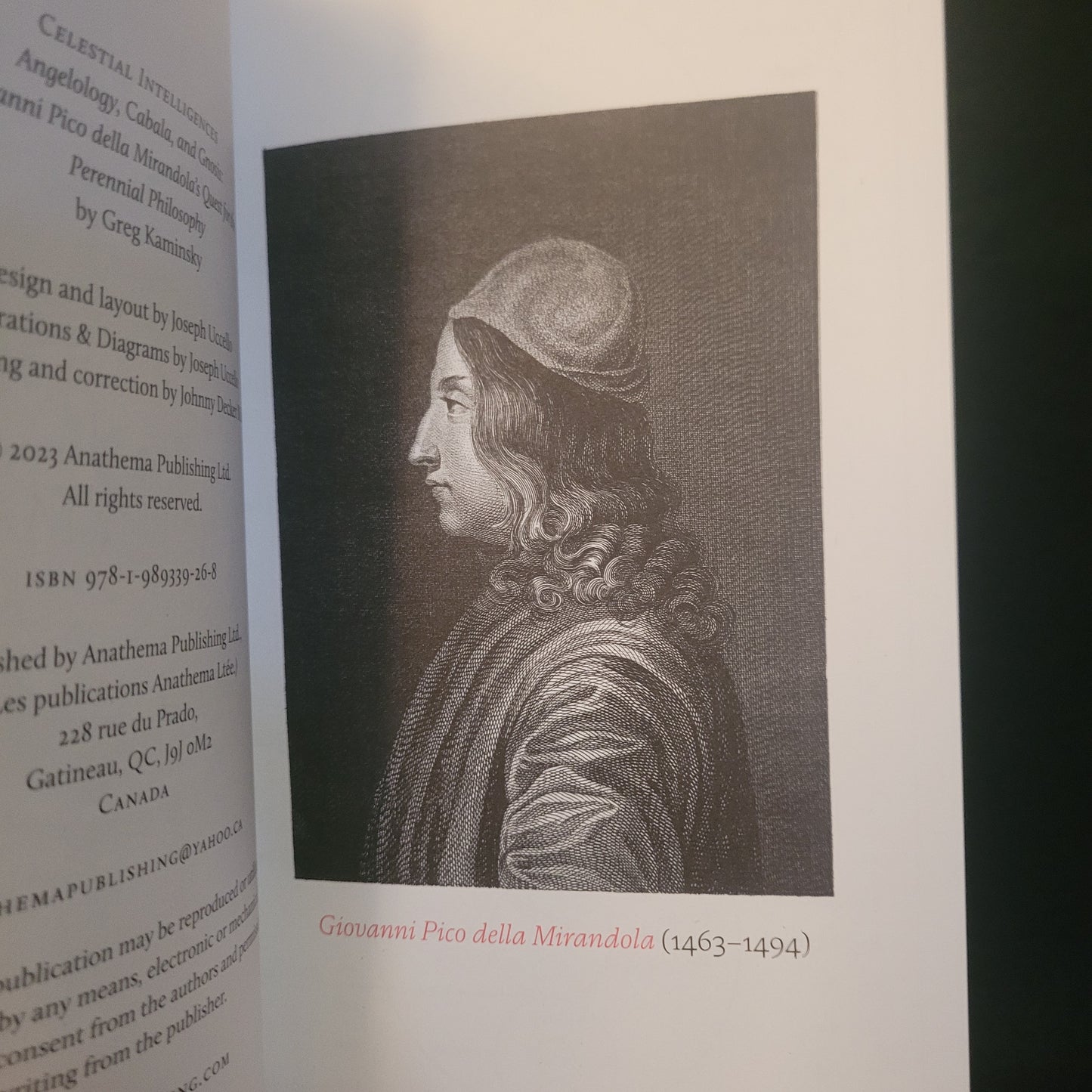 Celestial Intelligences: Angelology, Cabala, and Gnosis: Giovanni Pico della Mirandola's Quest for the Perennial Philosophy (Anathema Publishing, 2023) Paperback Edition