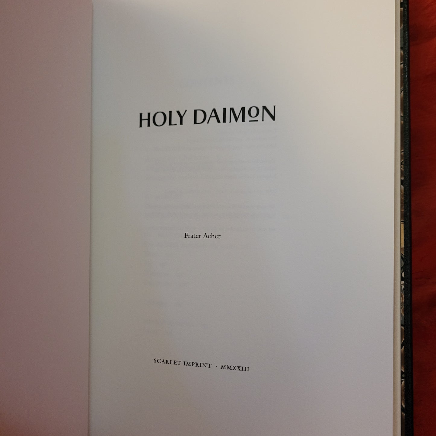 Holy Daimon by Frater Acher (Scarlet Imprint, 2023) Fine Edition Bound in Full Black Goatskin with Marbled Slipcase