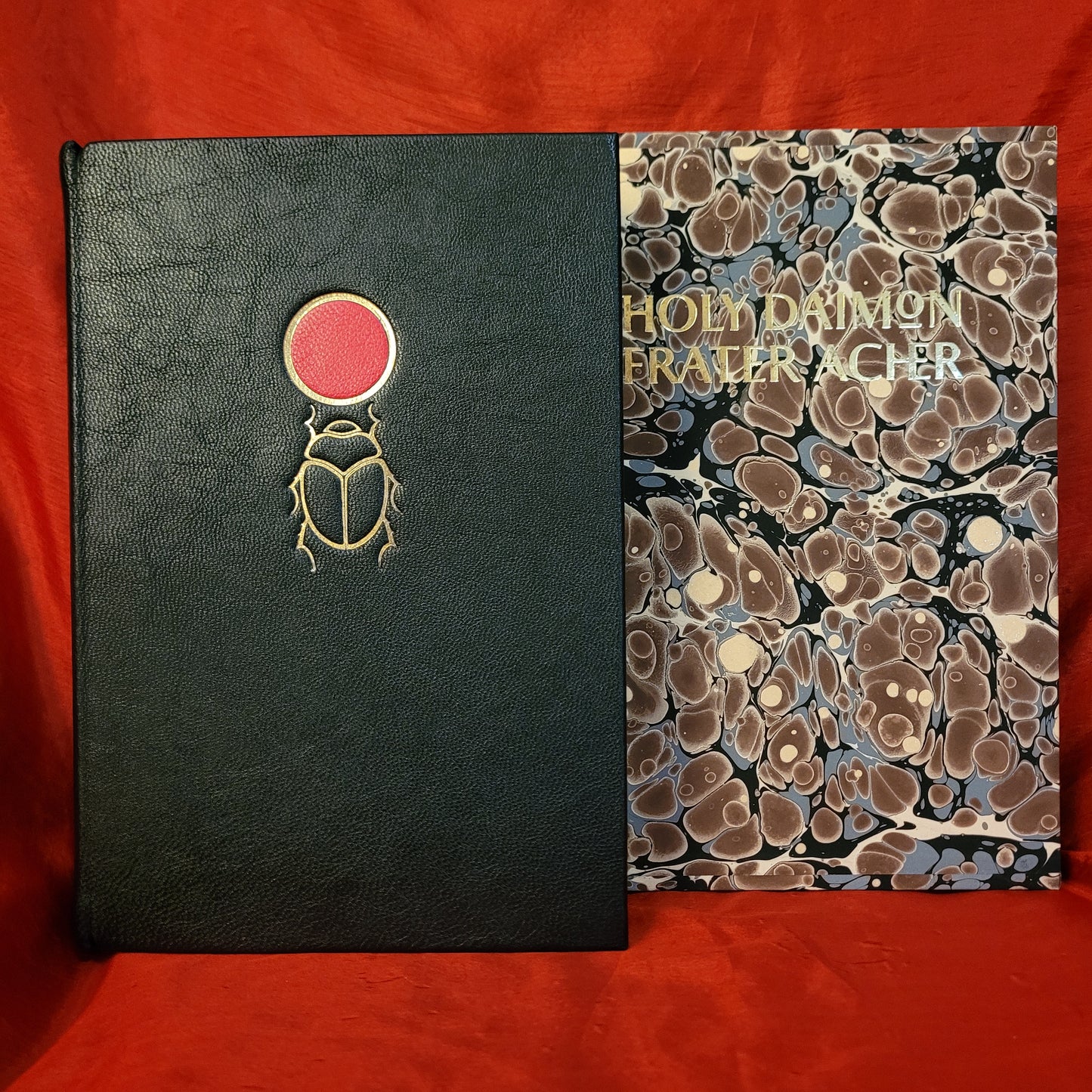 Holy Daimon by Frater Acher (Scarlet Imprint, 2023) Fine Edition Bound in Full Black Goatskin with Marbled Slipcase