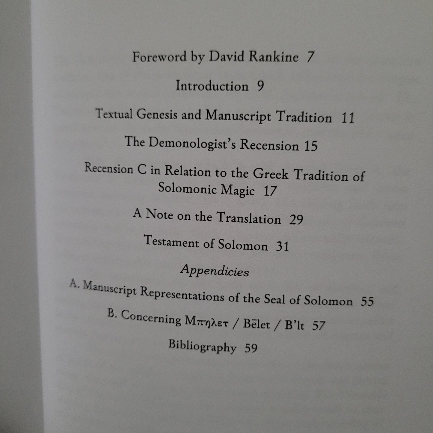 Testament of Solomon: Recension C Translated by Brian Johnson (Hadean Press, 2019) Paperback Edition