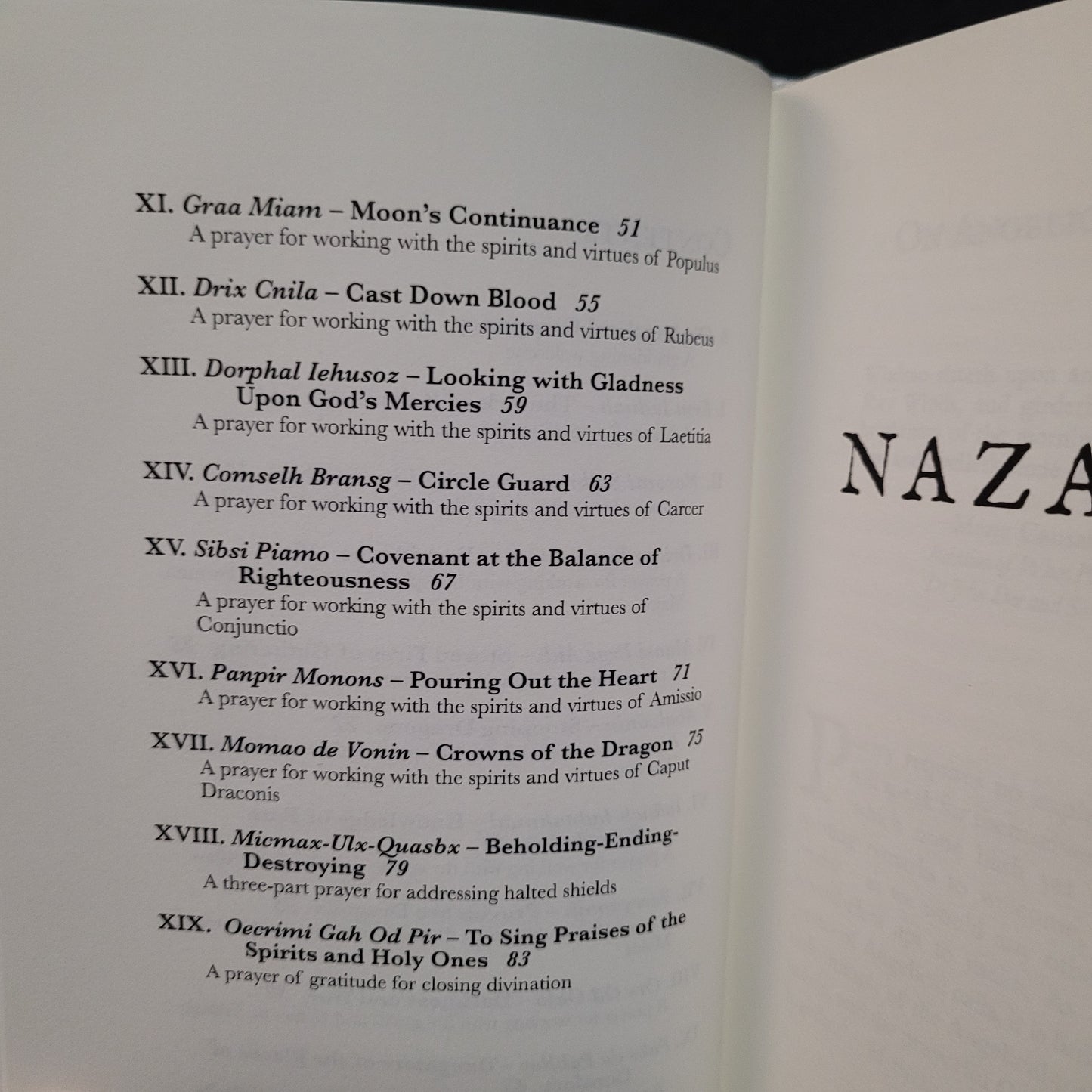 Nazarth: Pillars of Gladness, or, A Geomancer's Angelical Psalter of Calls by Alexander Cummins (Hadean Press, 2022) Limited Edition Hardcover