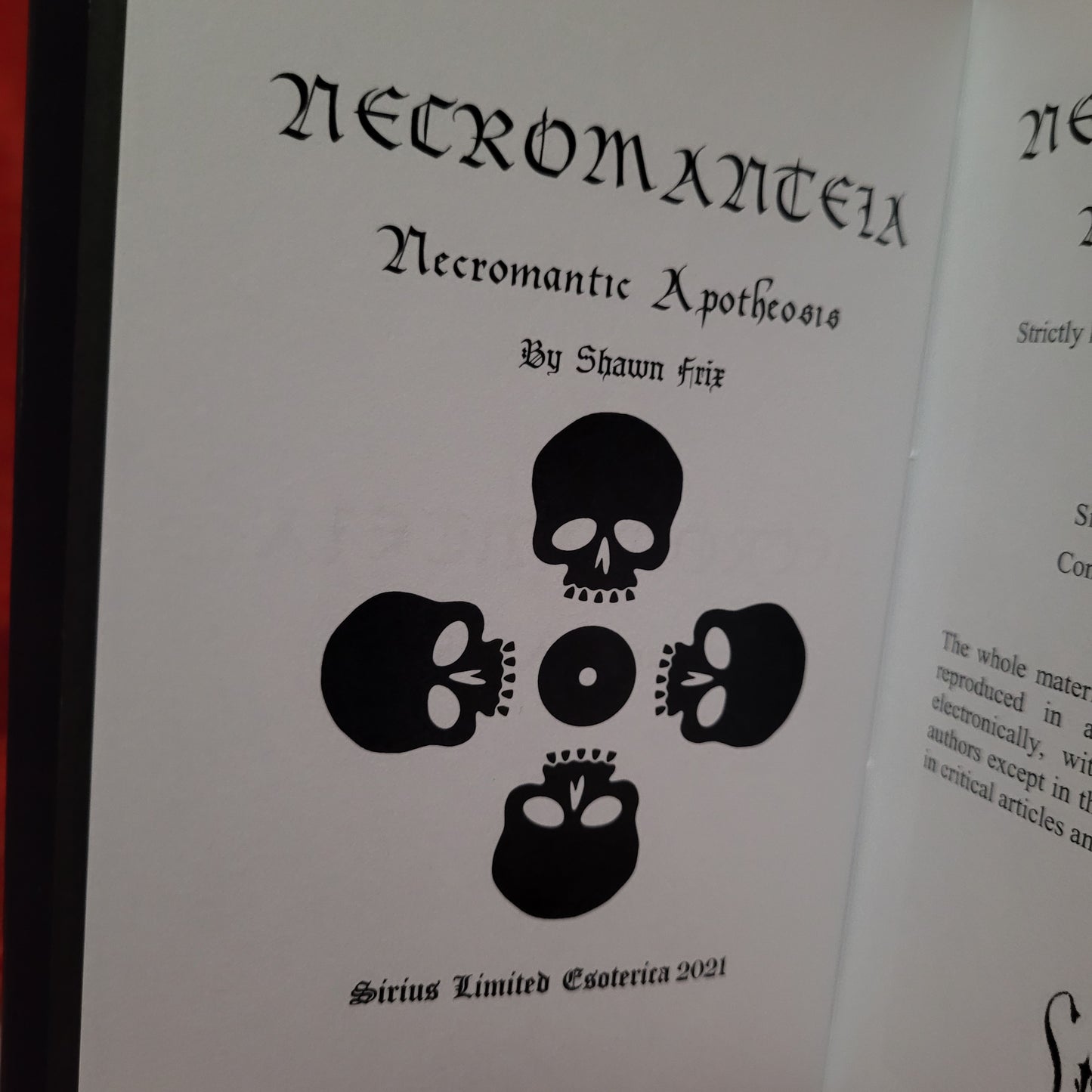 Necromanteia: Necromantic Apotheosis by Shawn Frix (Sirius Limited Esoterica, 2021) Limited Edition Hardcover