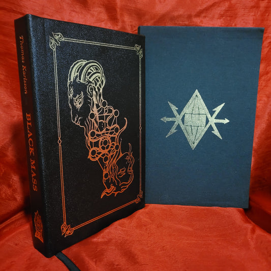 Black Mass: The Sabbatic Tradition of Shaitan & the Sexual Sorcery of the Qliphotic Dark Paths by Thomas Karlsson (Manus Sinistra, 2022) Deluxe Edition with Goat Leather Binding Limited to 72 Copies