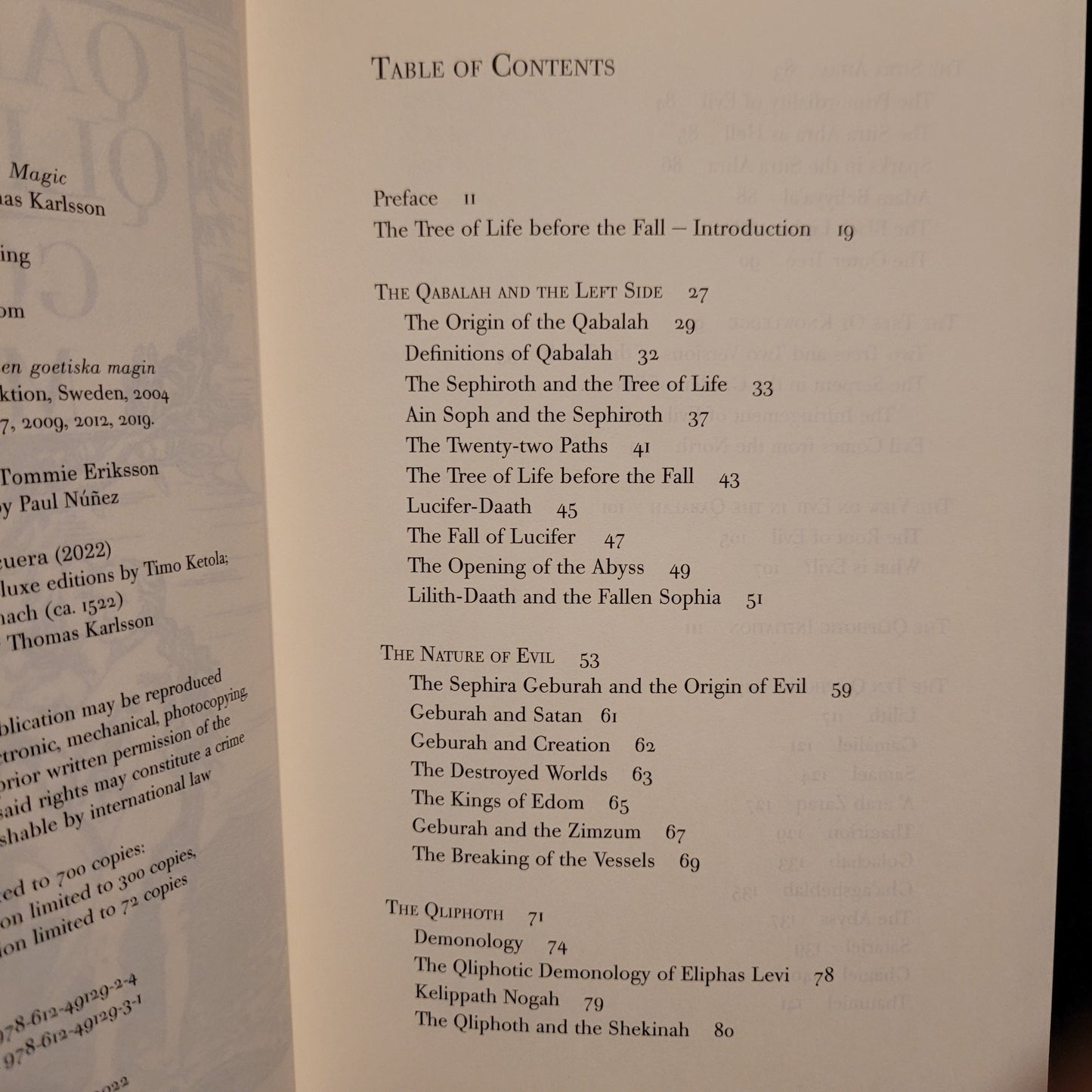 Qabalah, Qliphoth and Goetic Magic by Thomas Karlsson (Manus Sinistra Publishing, 2024) New Hardcover Edition Available Exclusively from Arcane Offerings