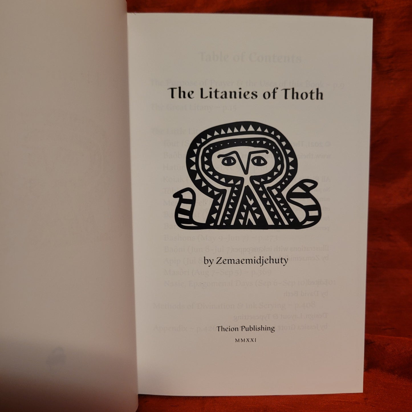 The Litanies of Thoth by Zemaemidjehuty (Theion Publishing, 2021) Cloth Hardcover Limited to 720 Copies