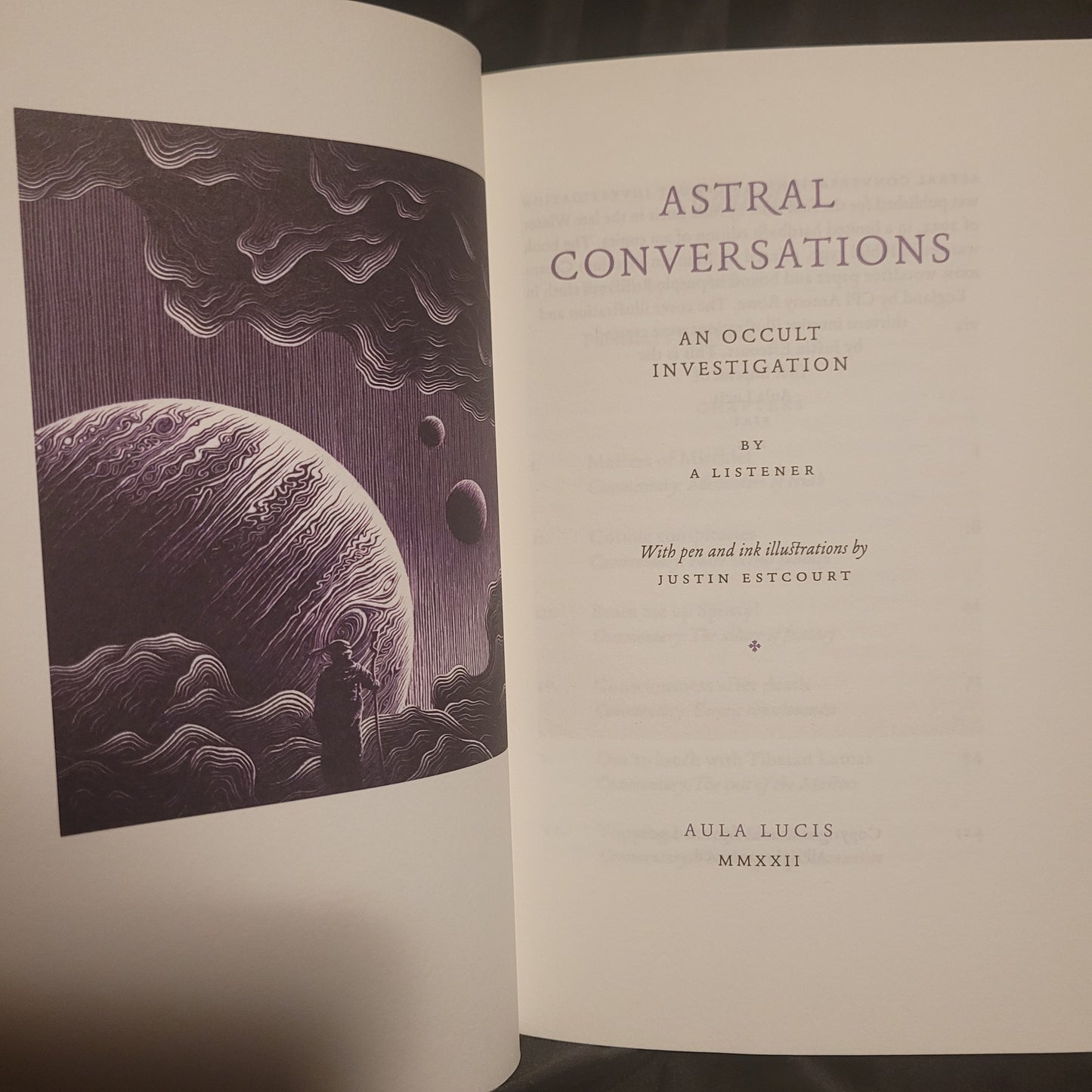 Astral Conversations by A Listener with Pen and Ink Illustrations by Justin Estcourt (Aula Lucis, 2022) Hardcover Limited to 250 Copies