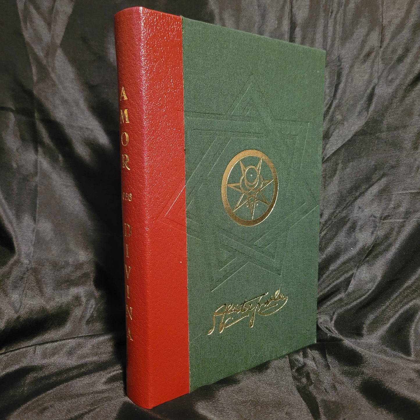 AMOR DIVINA by Aleister Crowley (Hell Fire Club Books) Limited Edition Hardcover Quarter Bound in Red Pigskin and Green Cloth