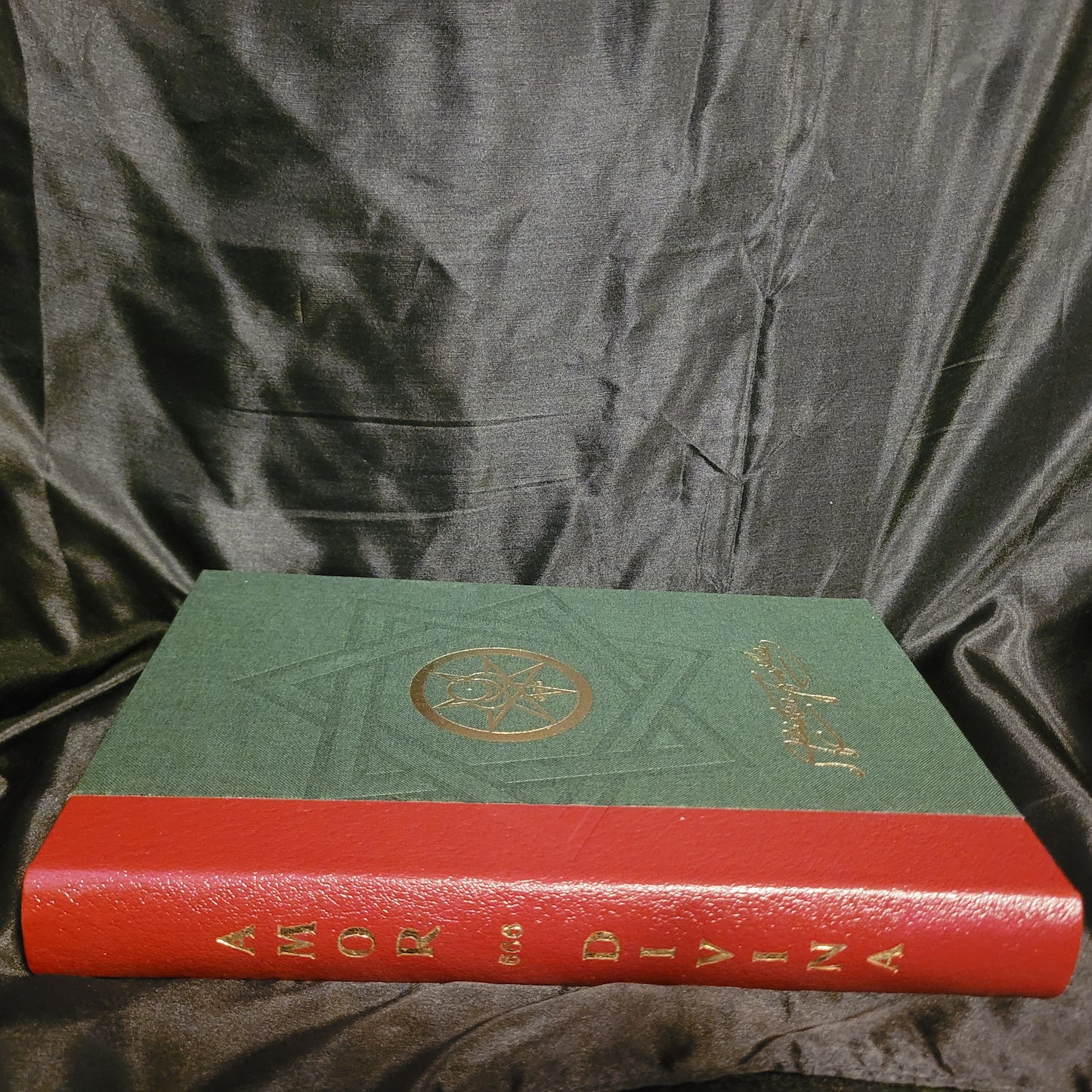 AMOR DIVINA by Aleister Crowley (Hell Fire Club Books) Limited Edition Hardcover Quarter Bound in Red Pigskin and Green Cloth