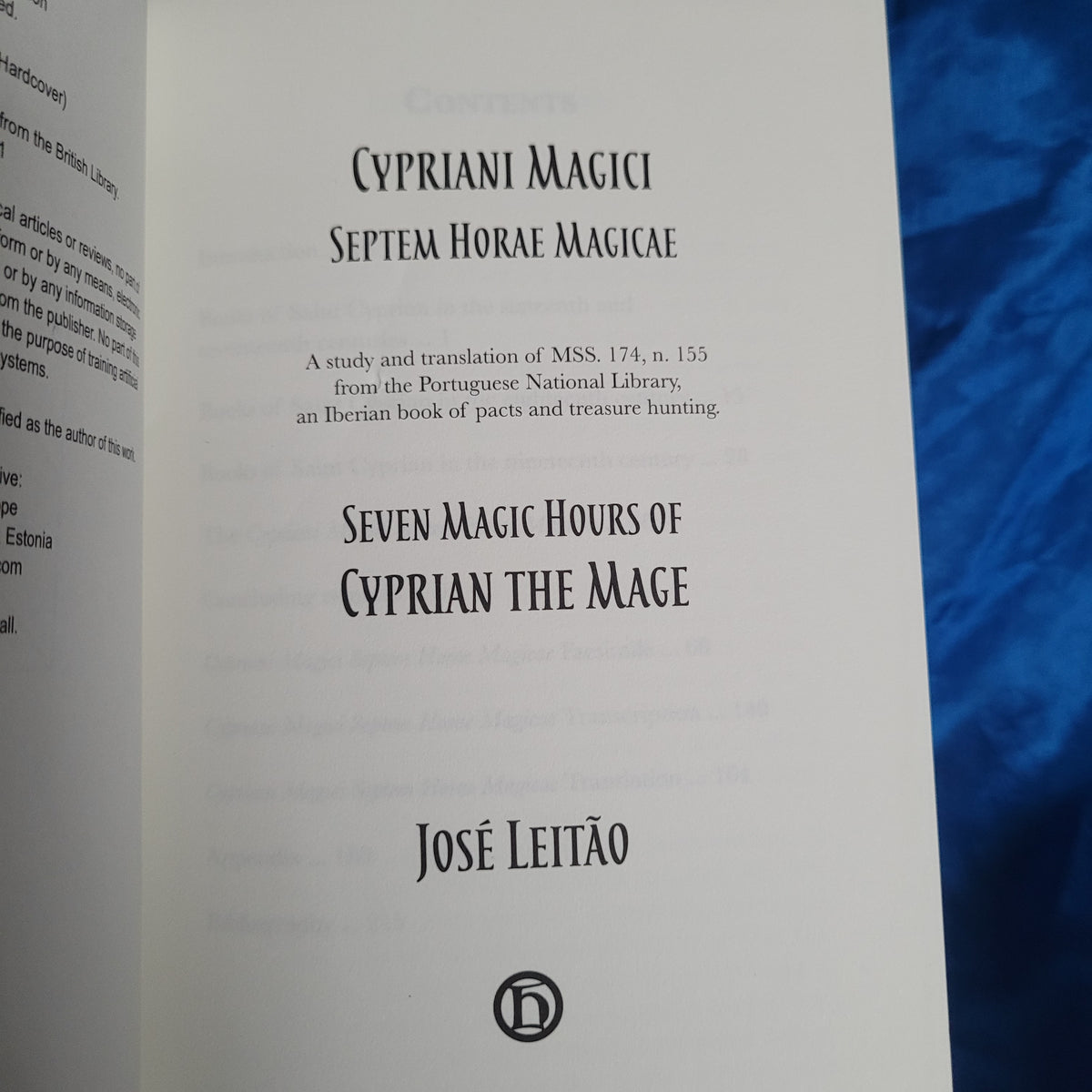 Cypriani Magici Septem Horae Magicae by José Leitão (Hadean Press, 2025) Hardcover