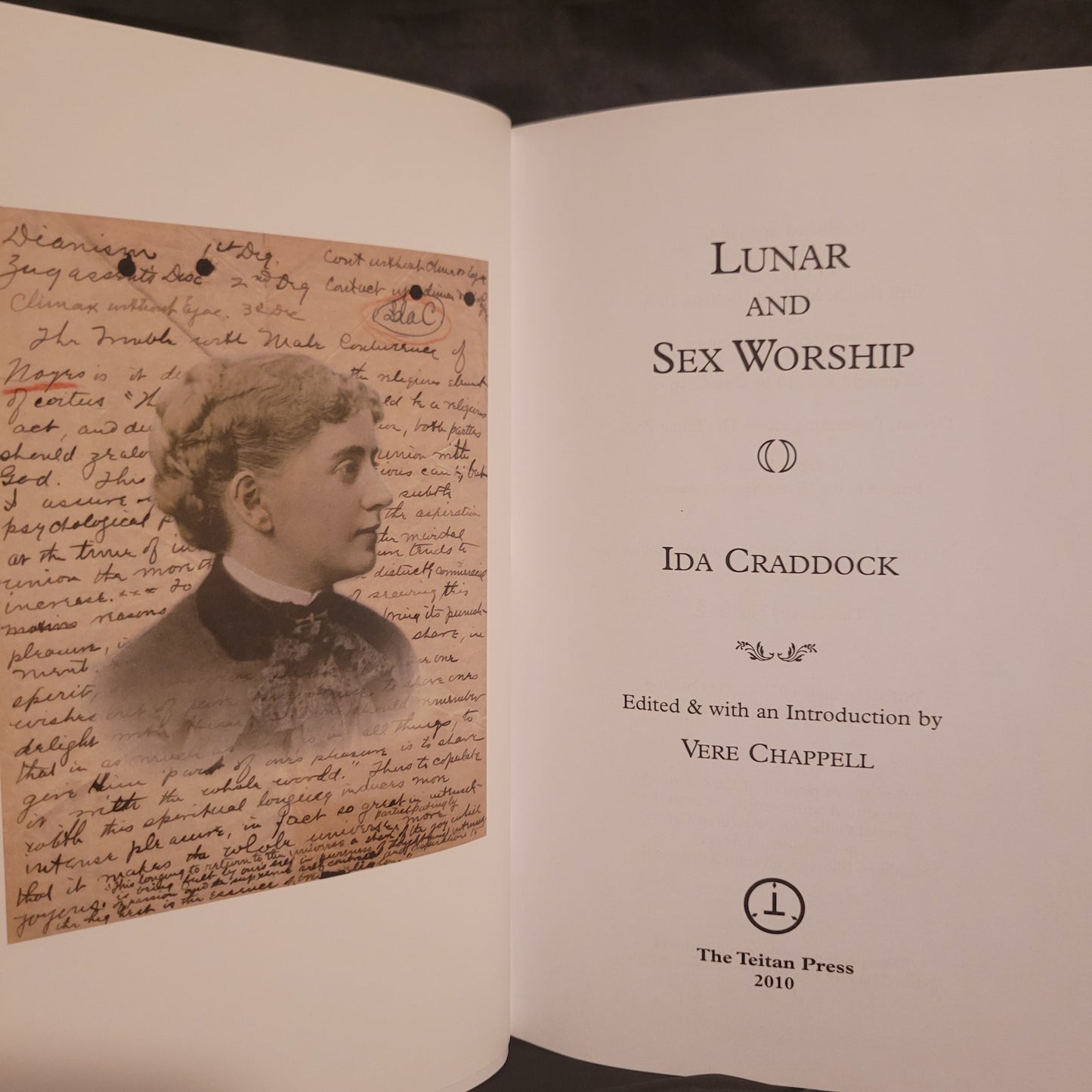 Lunar and Sex Worship by Ida Craddock Edited and with an Introduction by Vere Chappell (Teitan Press, 2010) Hardcover