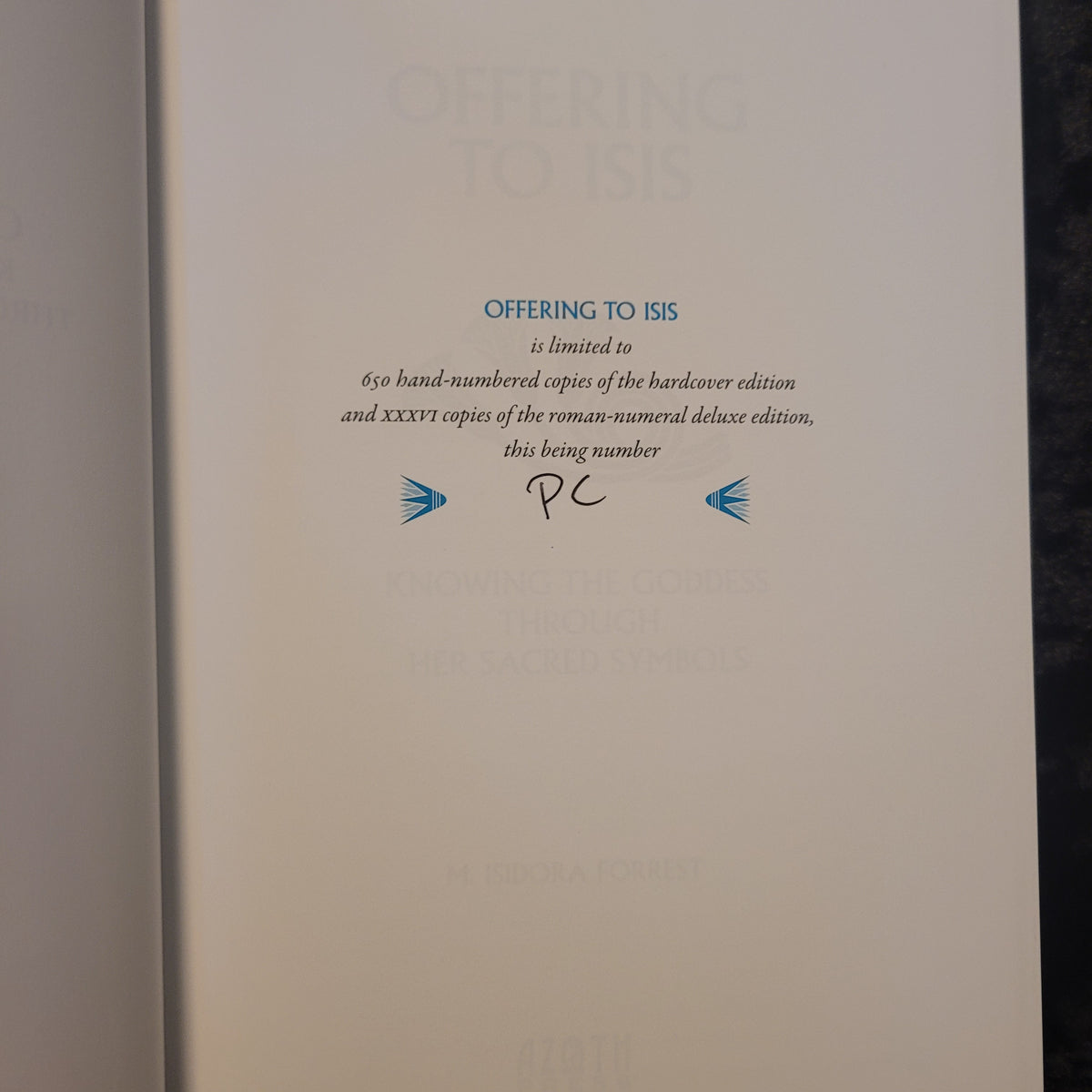 Offering to Isis by M. Isadora Forrest (Azoth Press, 2025) Limited Edition Hardcover