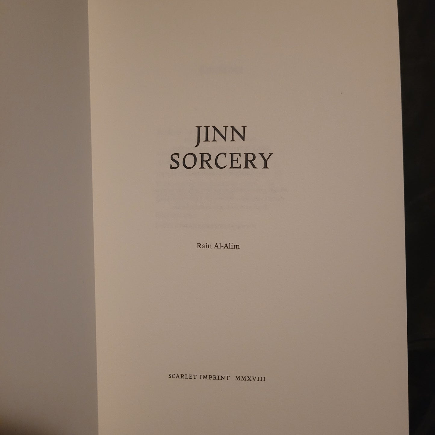 Jinn Sorcery by Rain Al-Alim (Scarlet Imprint, 2018) Paperback